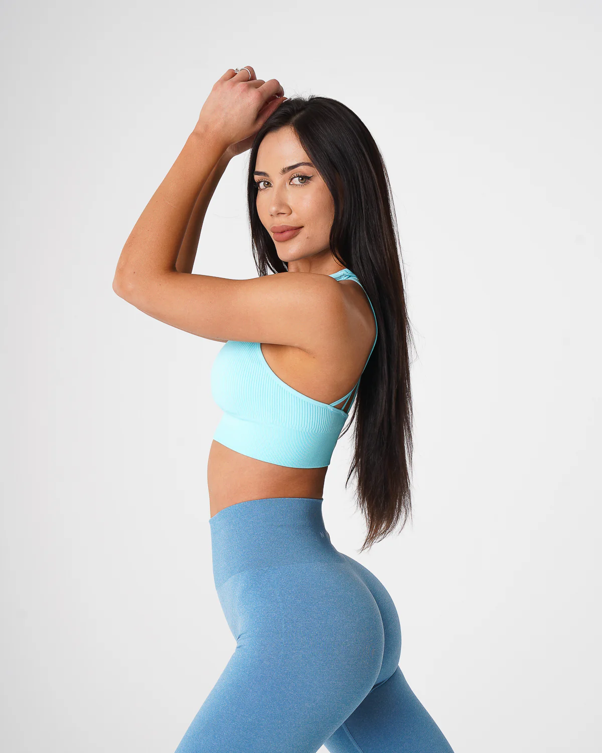 Aqua Galaxy Ribbed Seamless Bra - Image 4