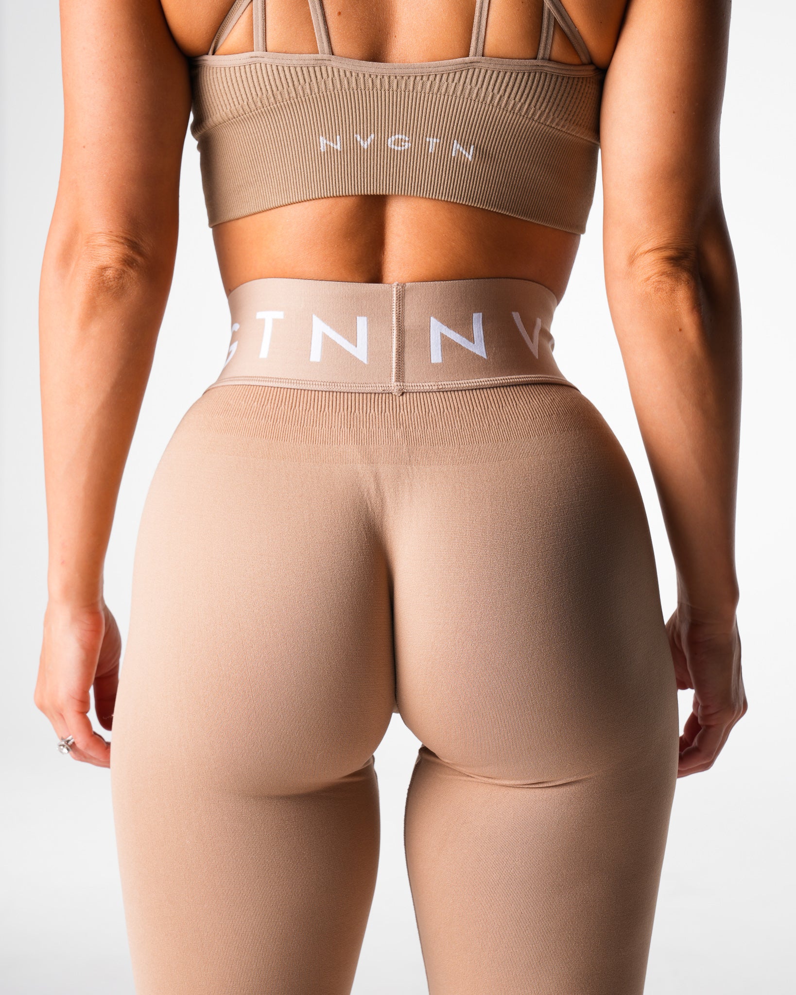 Beige Sport Seamless Leggings - Image 2