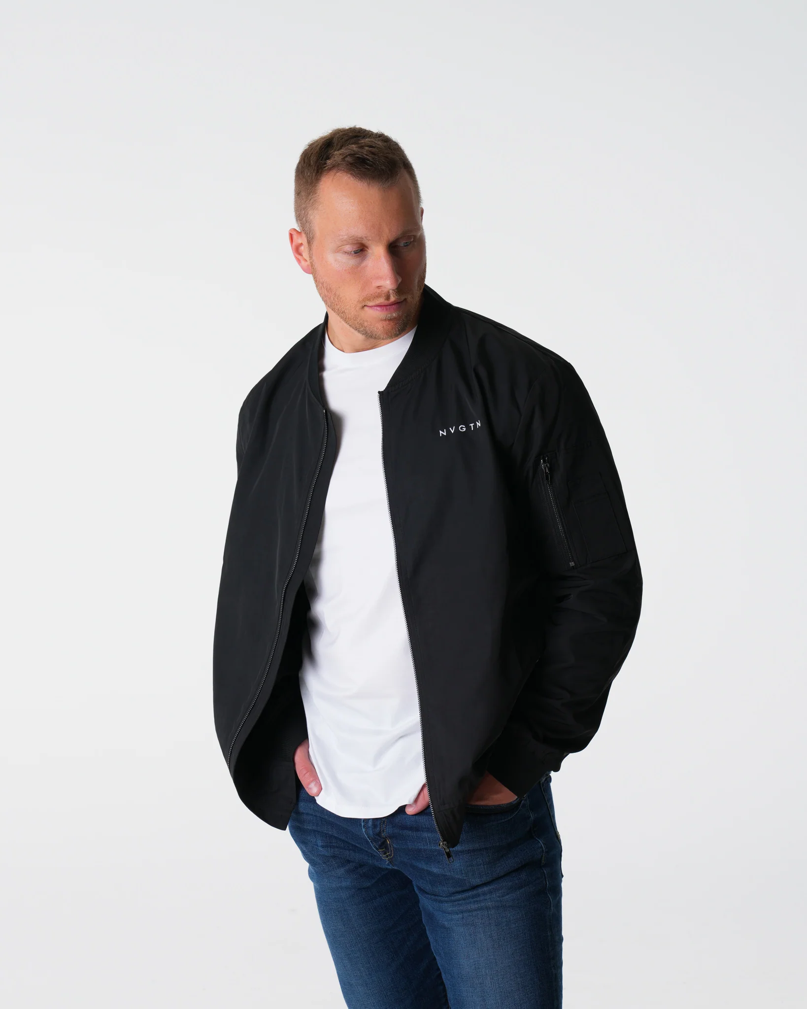 Black Bomber Jacket - Image 2