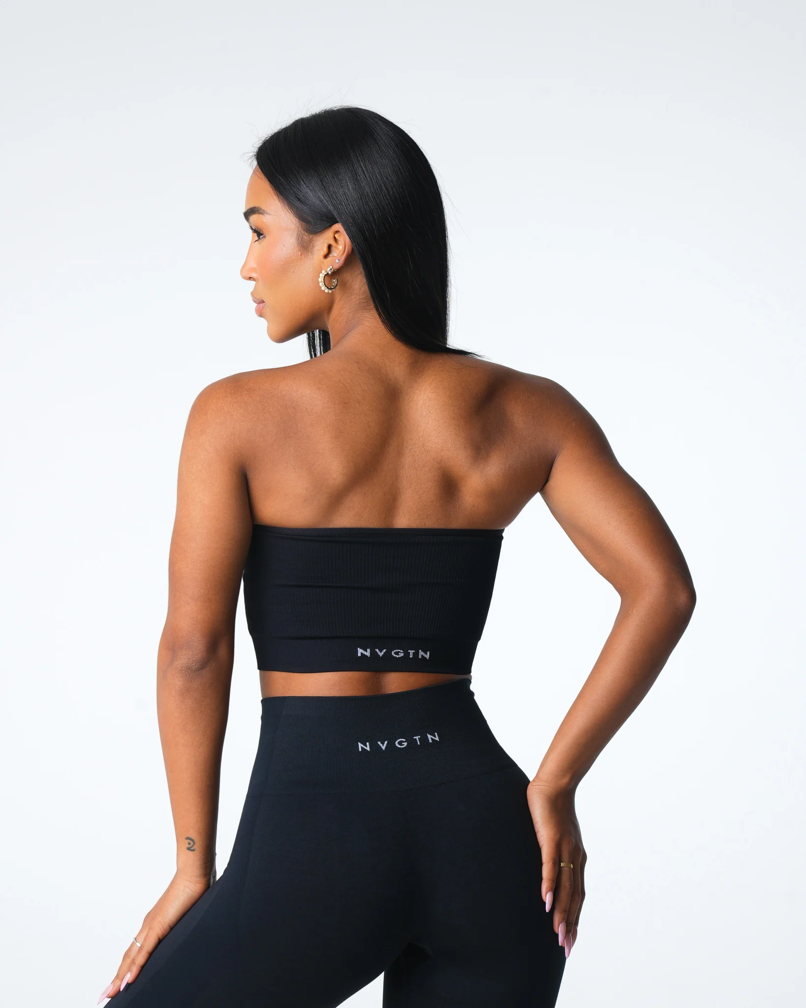 Black Conquer Ribbed Seamless Bra - Image 4