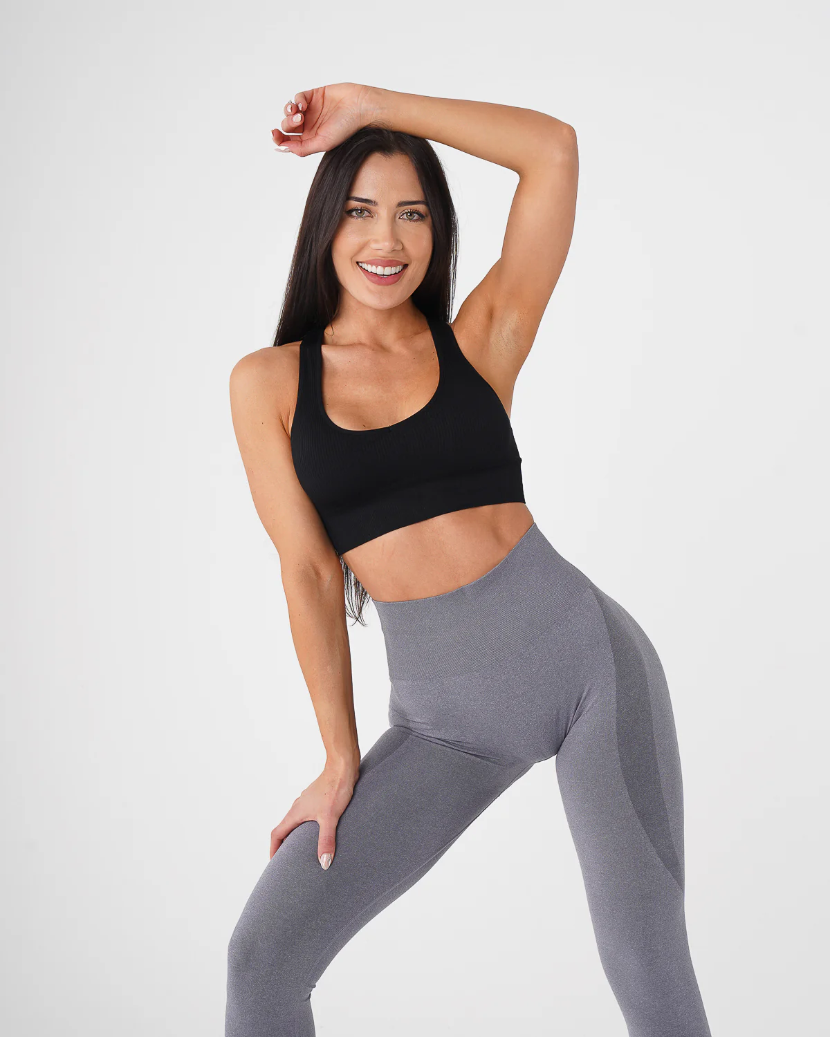 Black Galaxy Ribbed Seamless Bra - Image 3