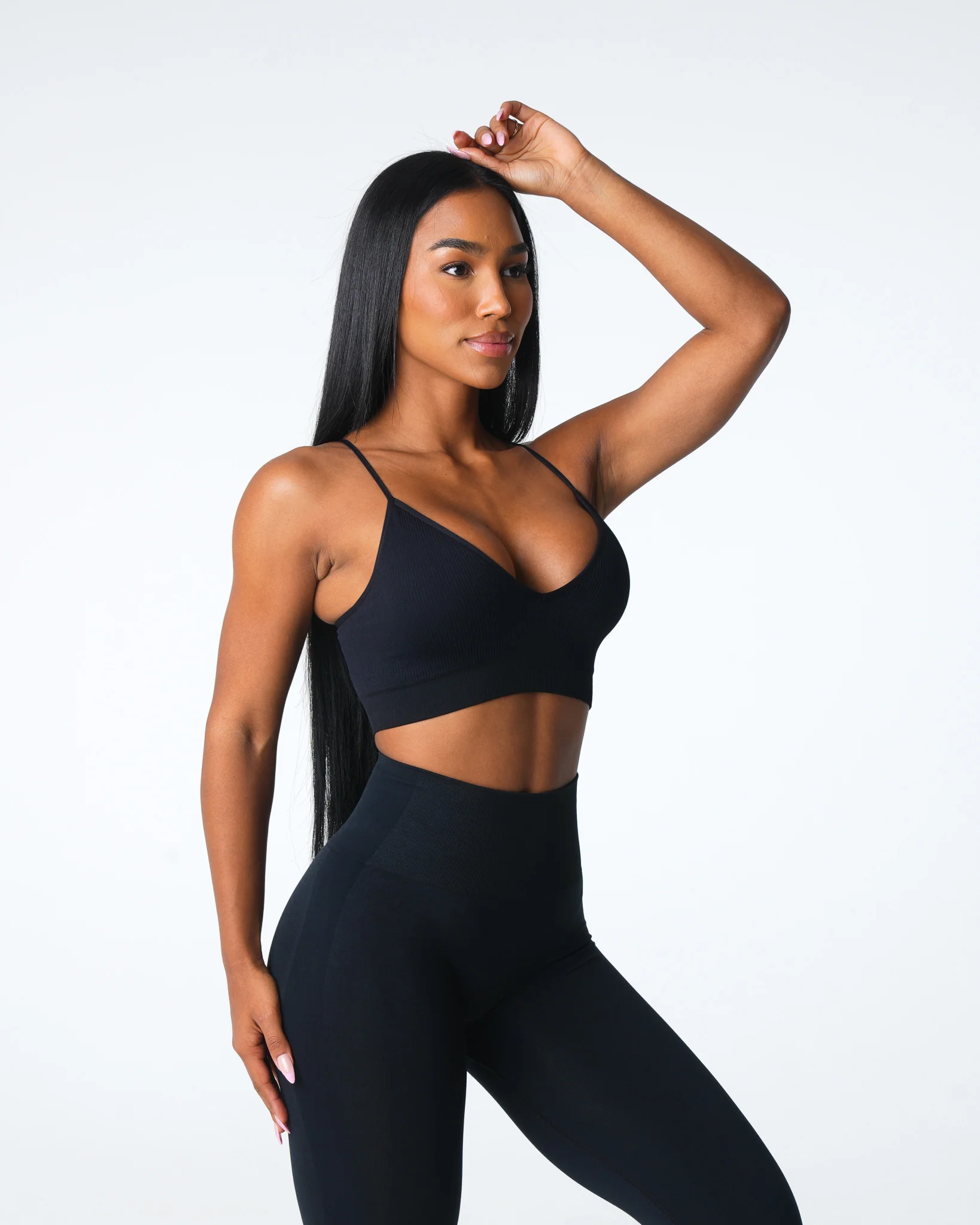 Black Glimpse Ribbed Seamless Bra - Image 3