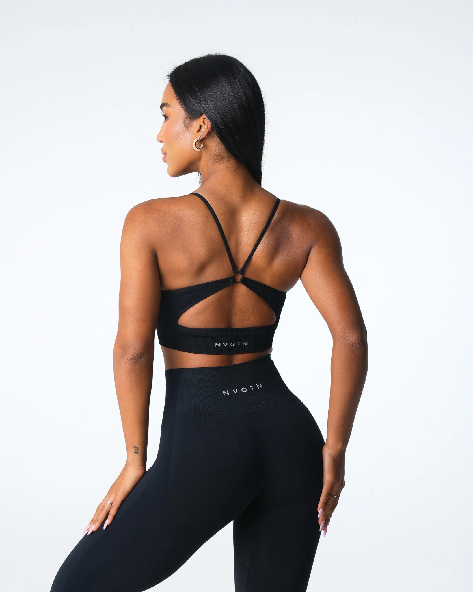 Black Glimpse Ribbed Seamless Bra - Image 4