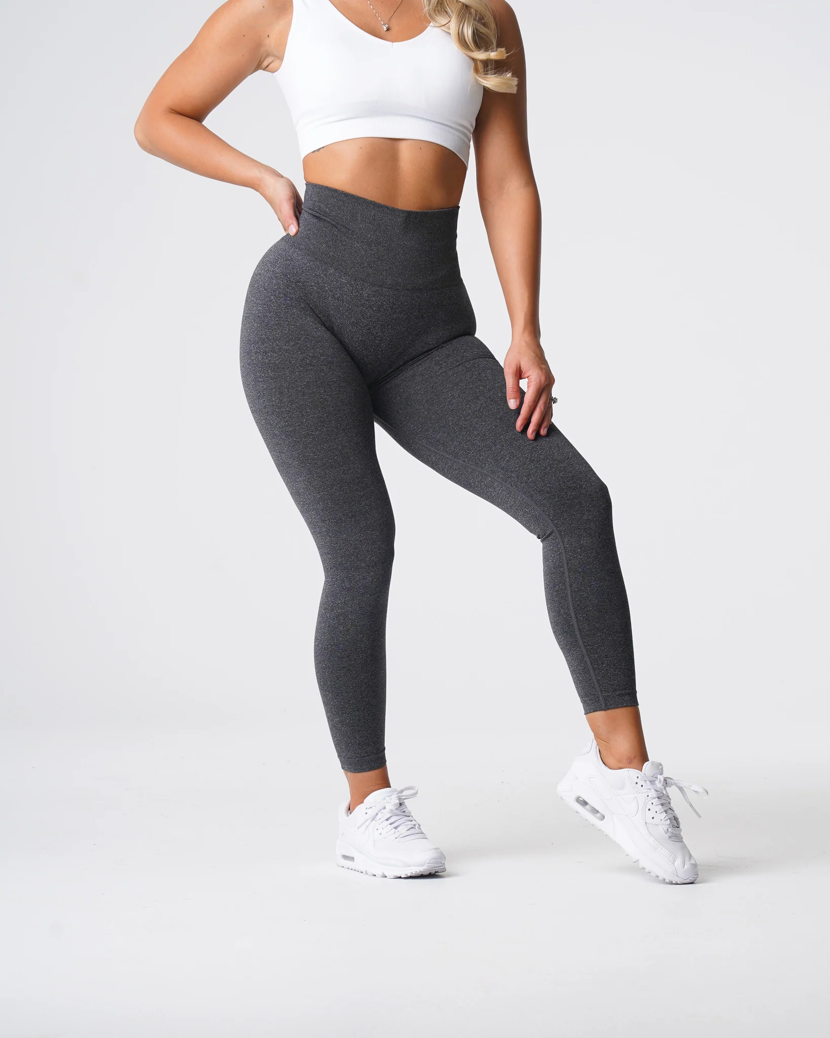 Black Speckled Curve Seamless Leggings - Image 3