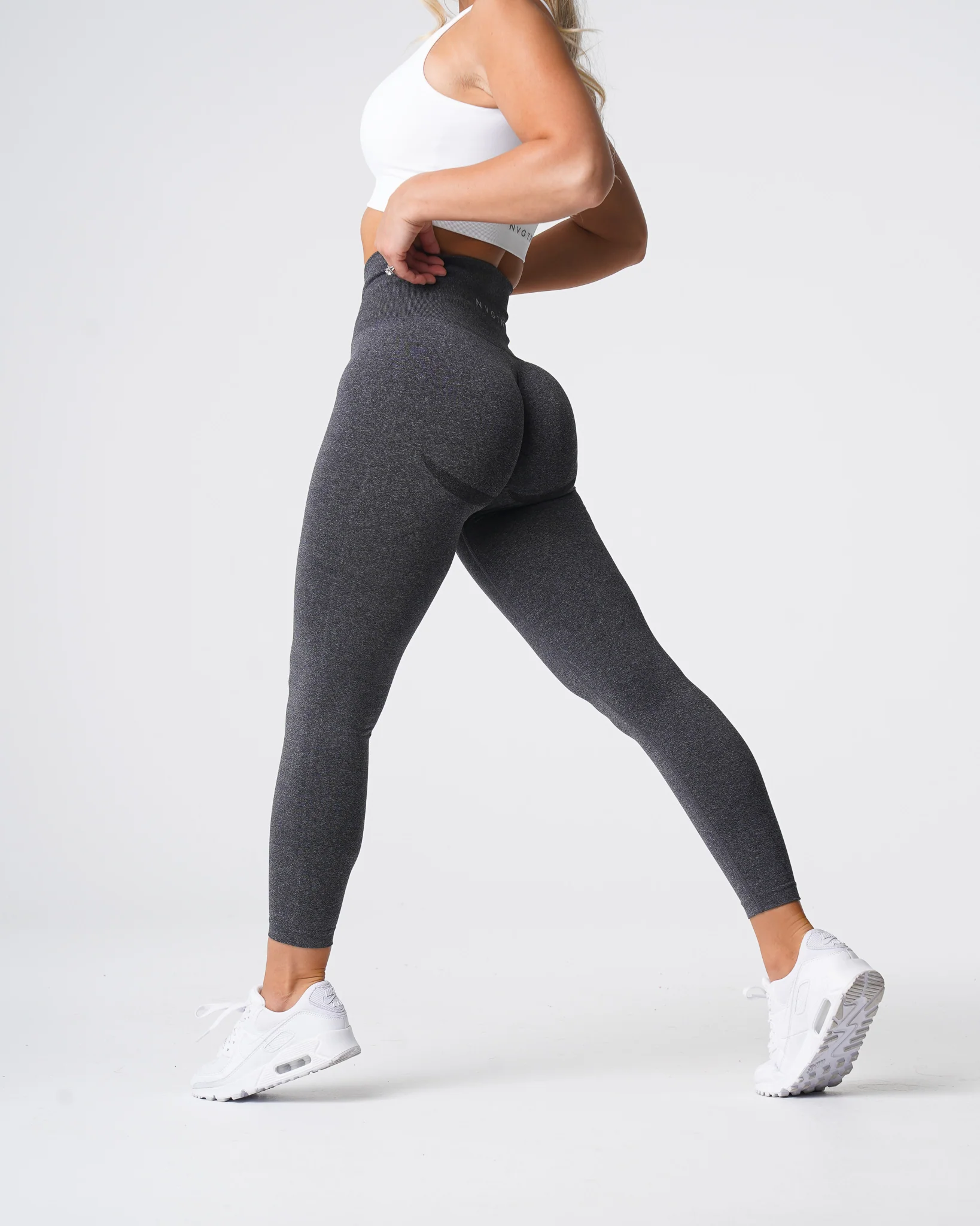 Black Speckled Curve Seamless Leggings - Image 4