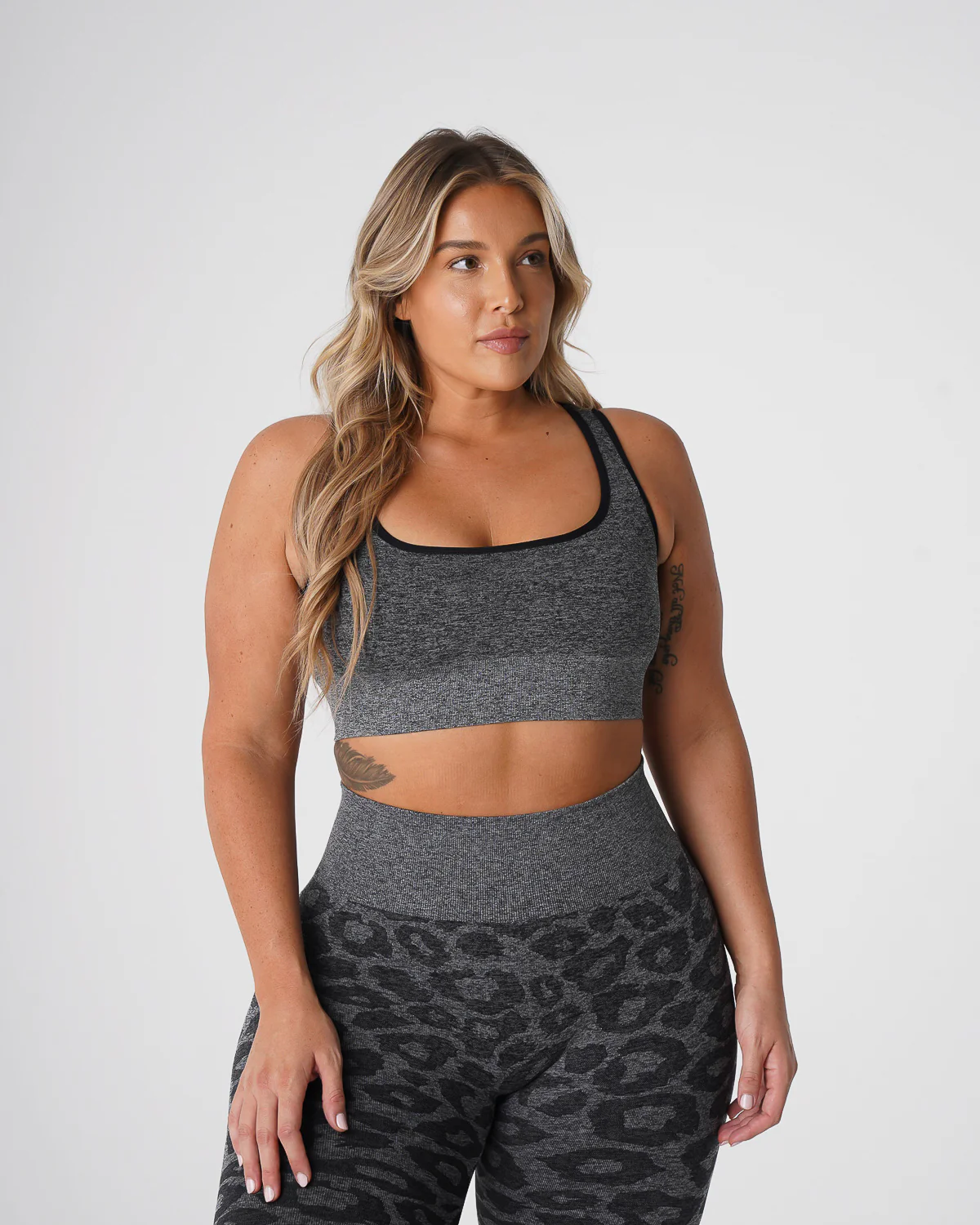 Black Speckled Leopard Eclipse Seamless Bra - Image 2