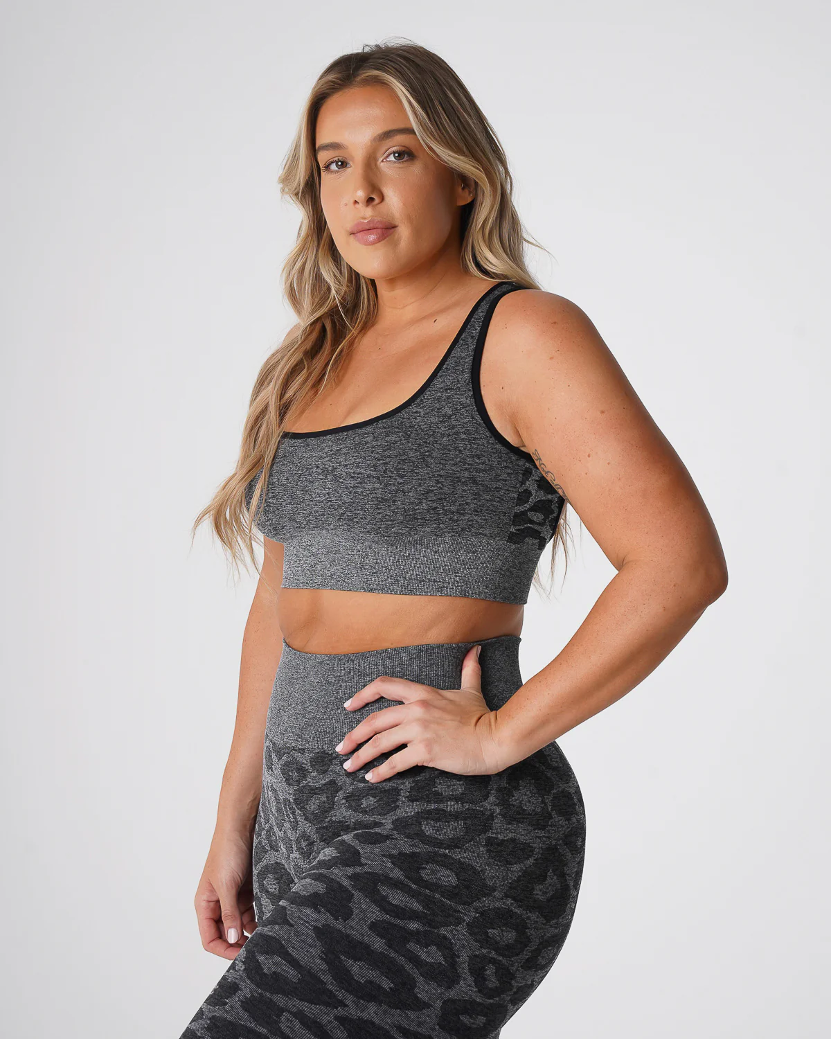 Black Speckled Leopard Eclipse Seamless Bra - Image 3