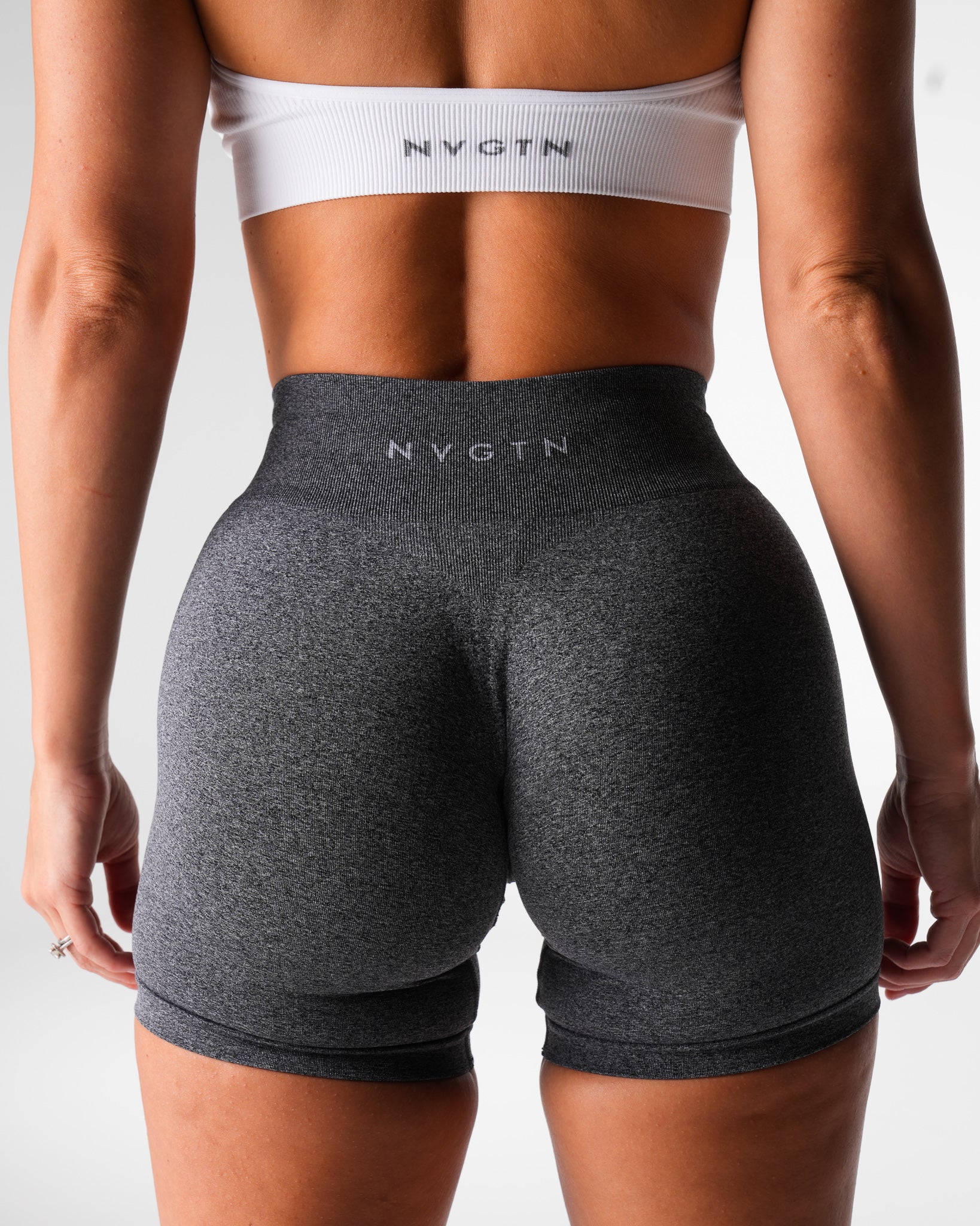 Black Speckled Mid Rise Pro Seamless Shorts - Image 2