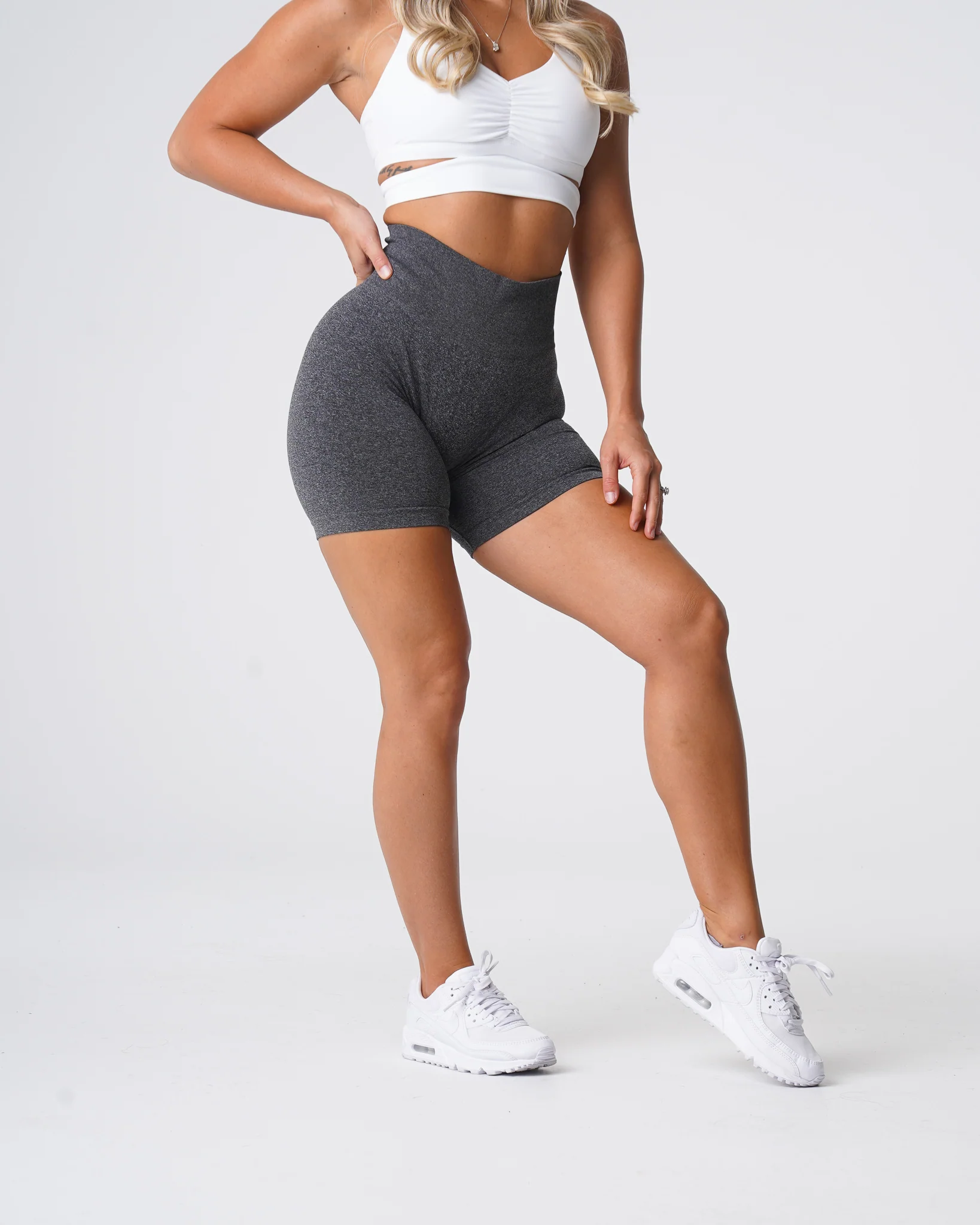 Black Speckled Pro Seamless Shorts - Image 3
