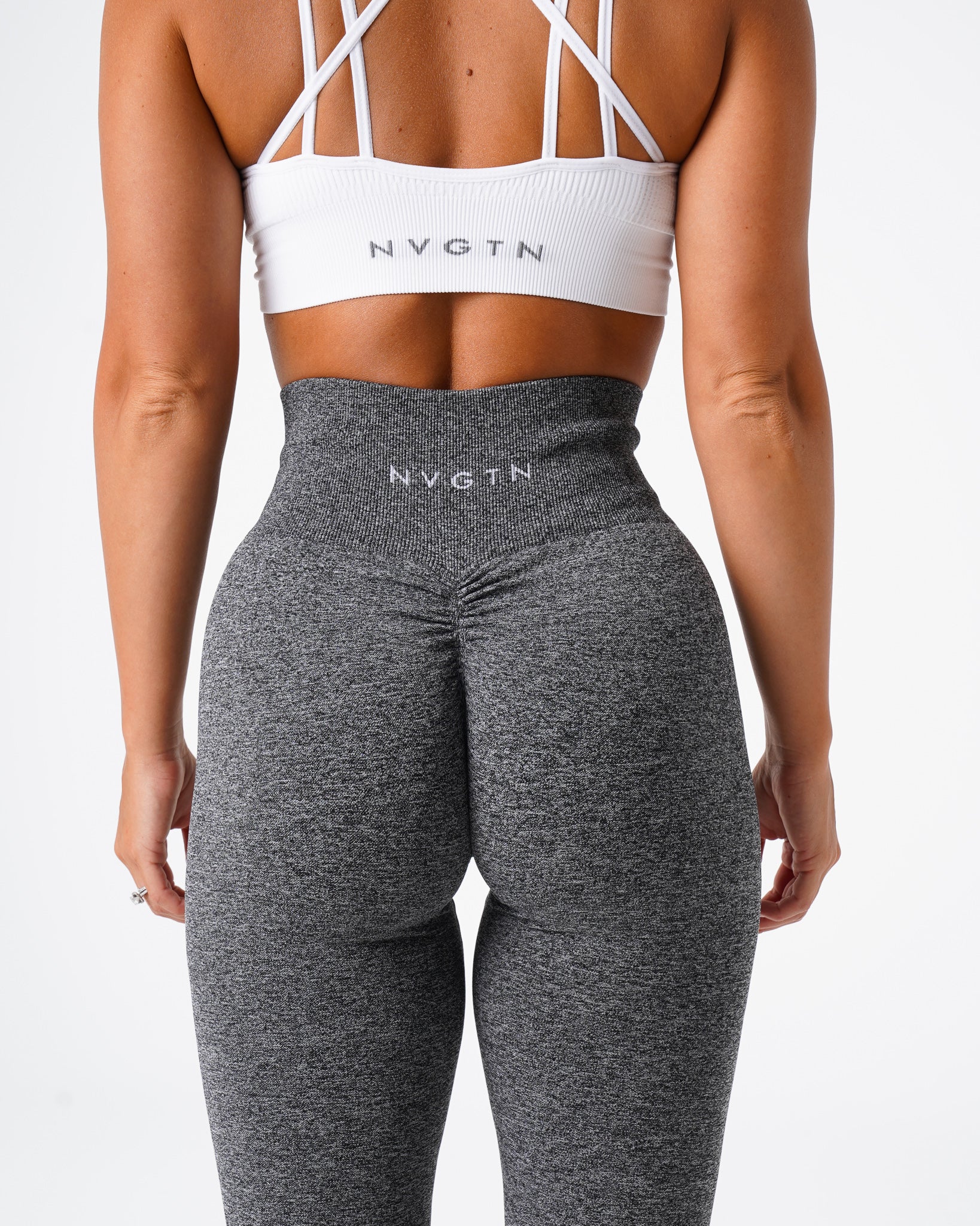 Black Speckled Scrunch Seamless Leggings - Image 2