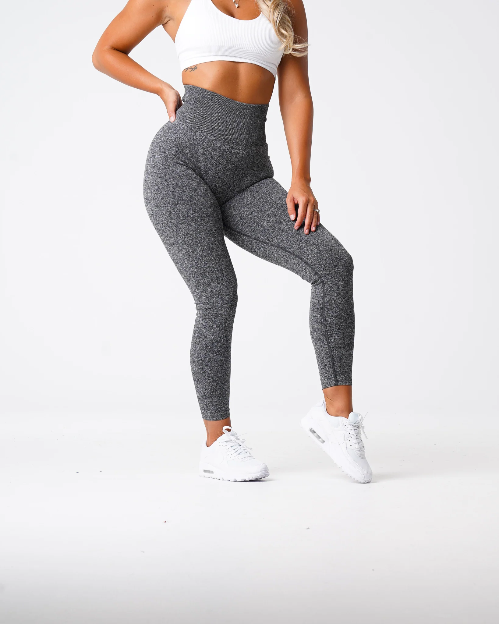 Black Speckled Scrunch Seamless Leggings - Image 4