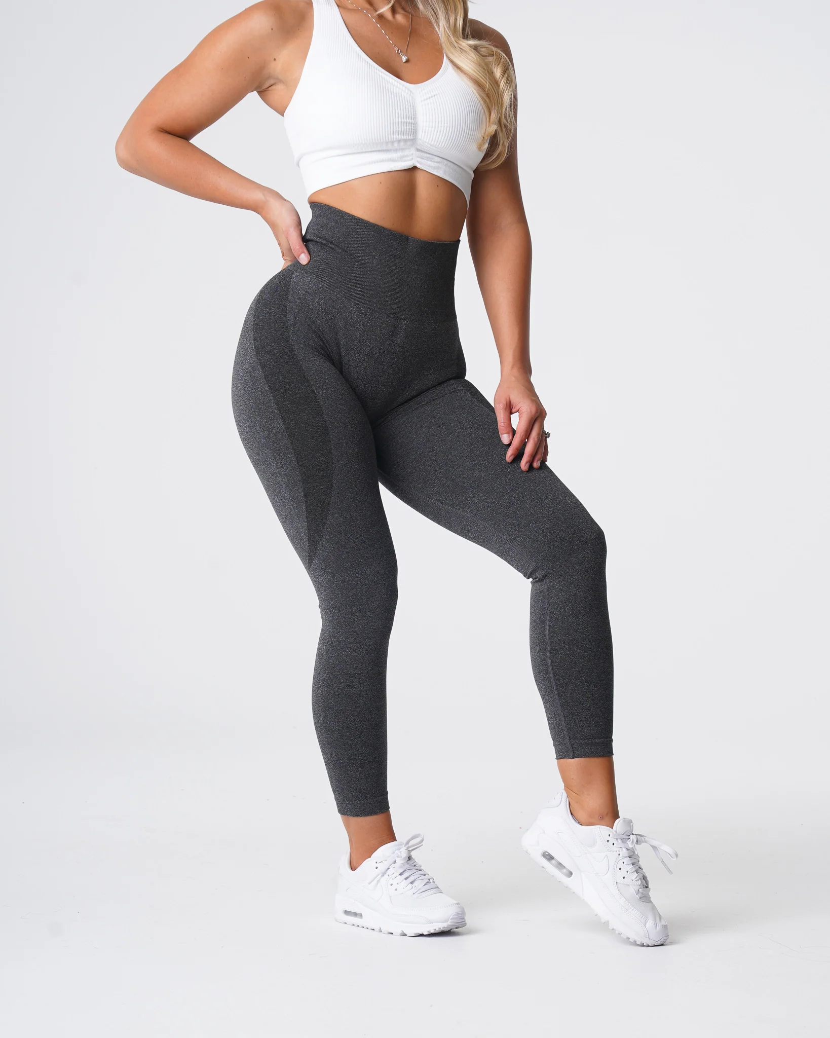 Black Speckled Contour Seamless Leggings - Image 3