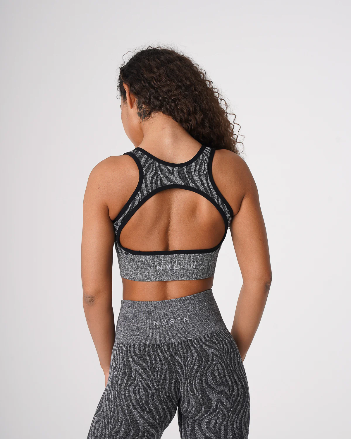 Black Speckled Zebra Eclipse Seamless Bra - Image 2