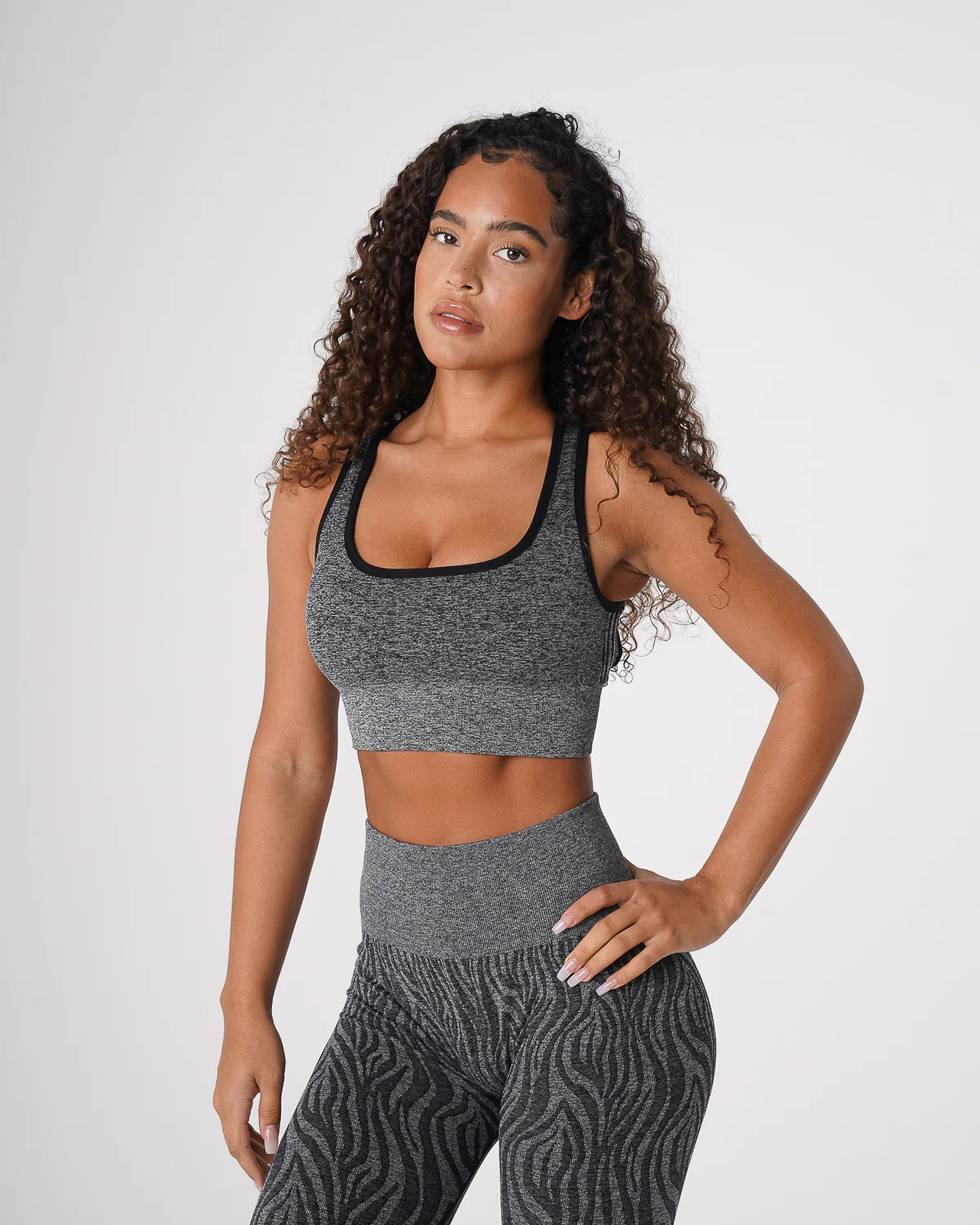 Black Speckled Zebra Eclipse Seamless Bra - Image 4