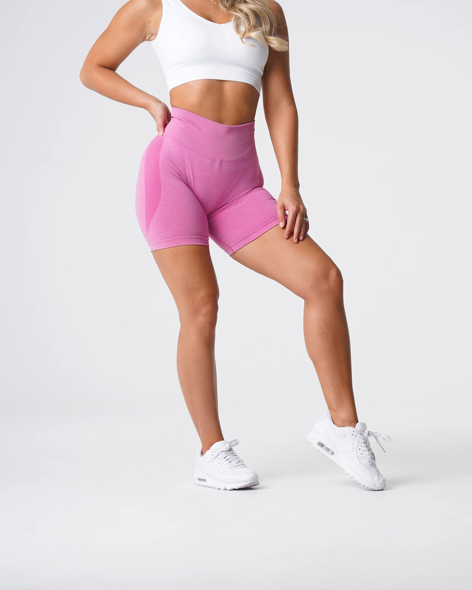 Bubble Gum Pink Contour Seamless Shorts - Image 3
