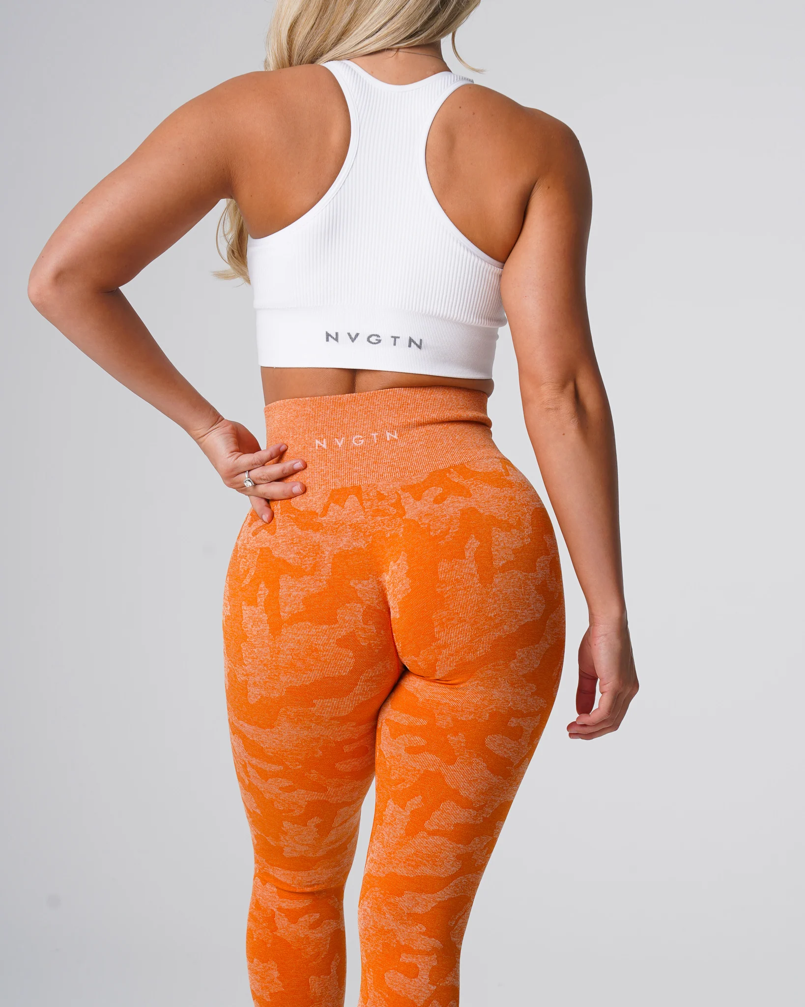 Burnt Orange Camo Seamless Leggings - Image 2