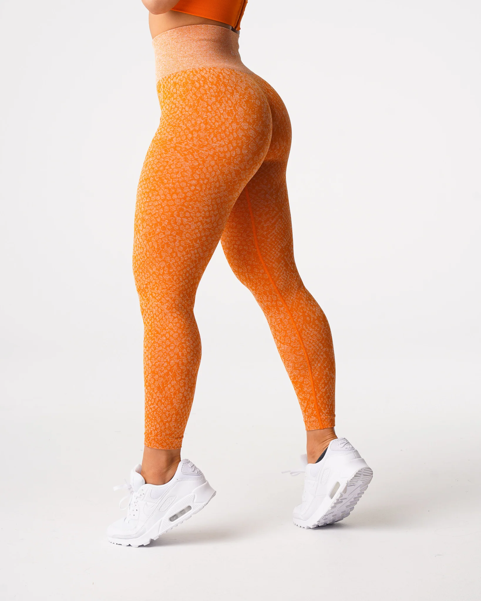 Burnt Orange Snakeskin Seamless Leggings - Image 4