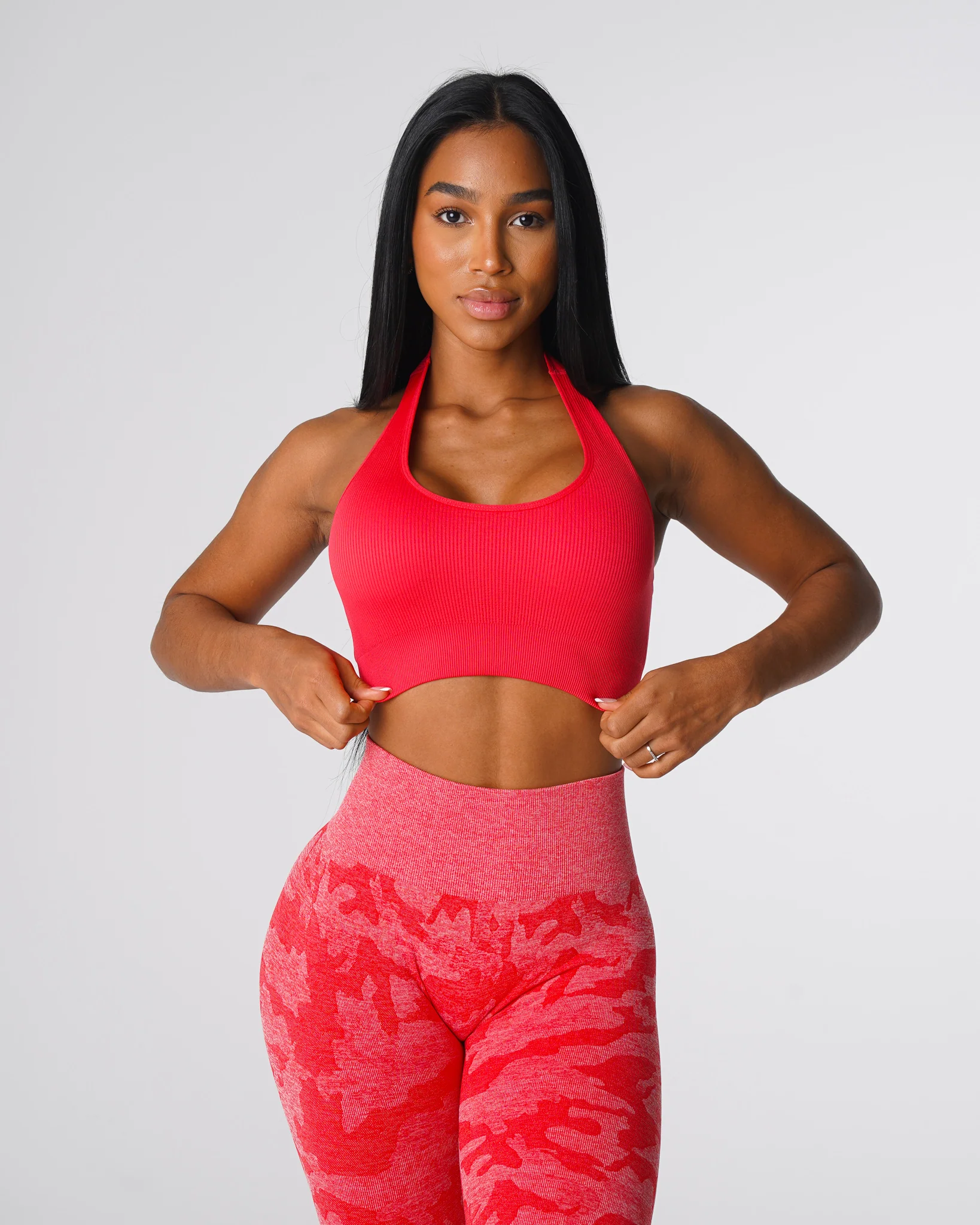 Candy Apple Limitless Ribbed Seamless Halter Bra - Image 2