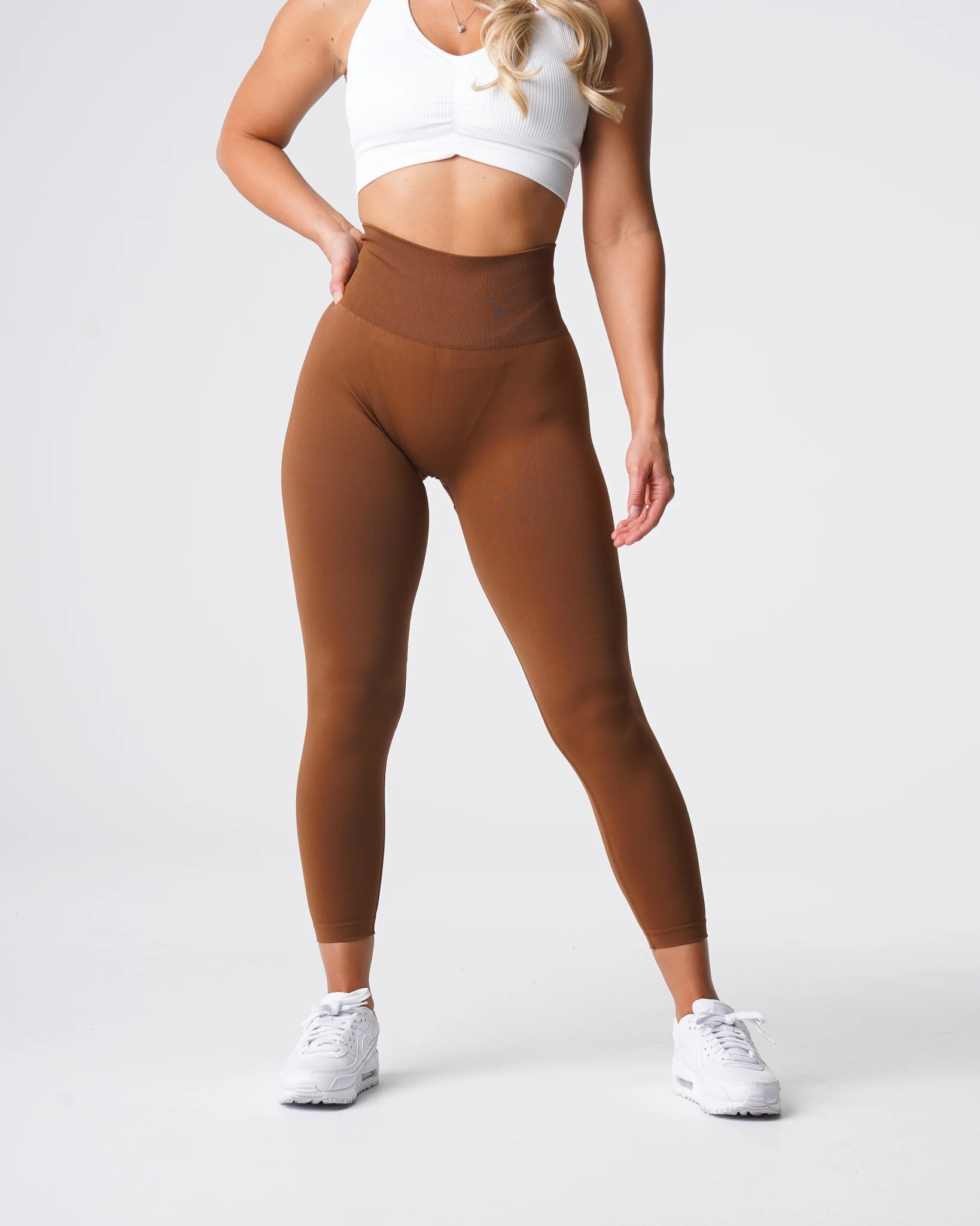 Caramel Solid Seamless Leggings - Image 4