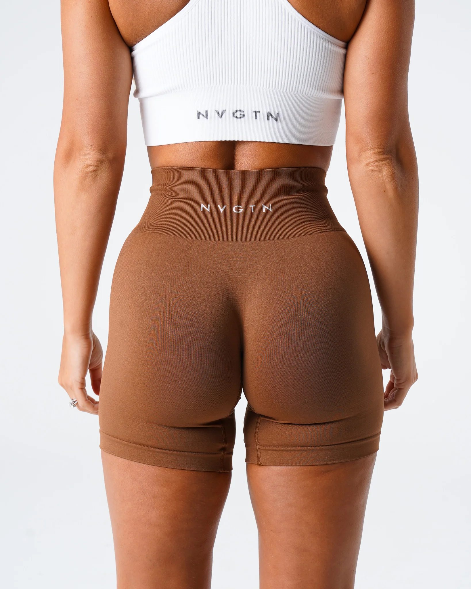 Caramel Solid Seamless Shorts - Image 2