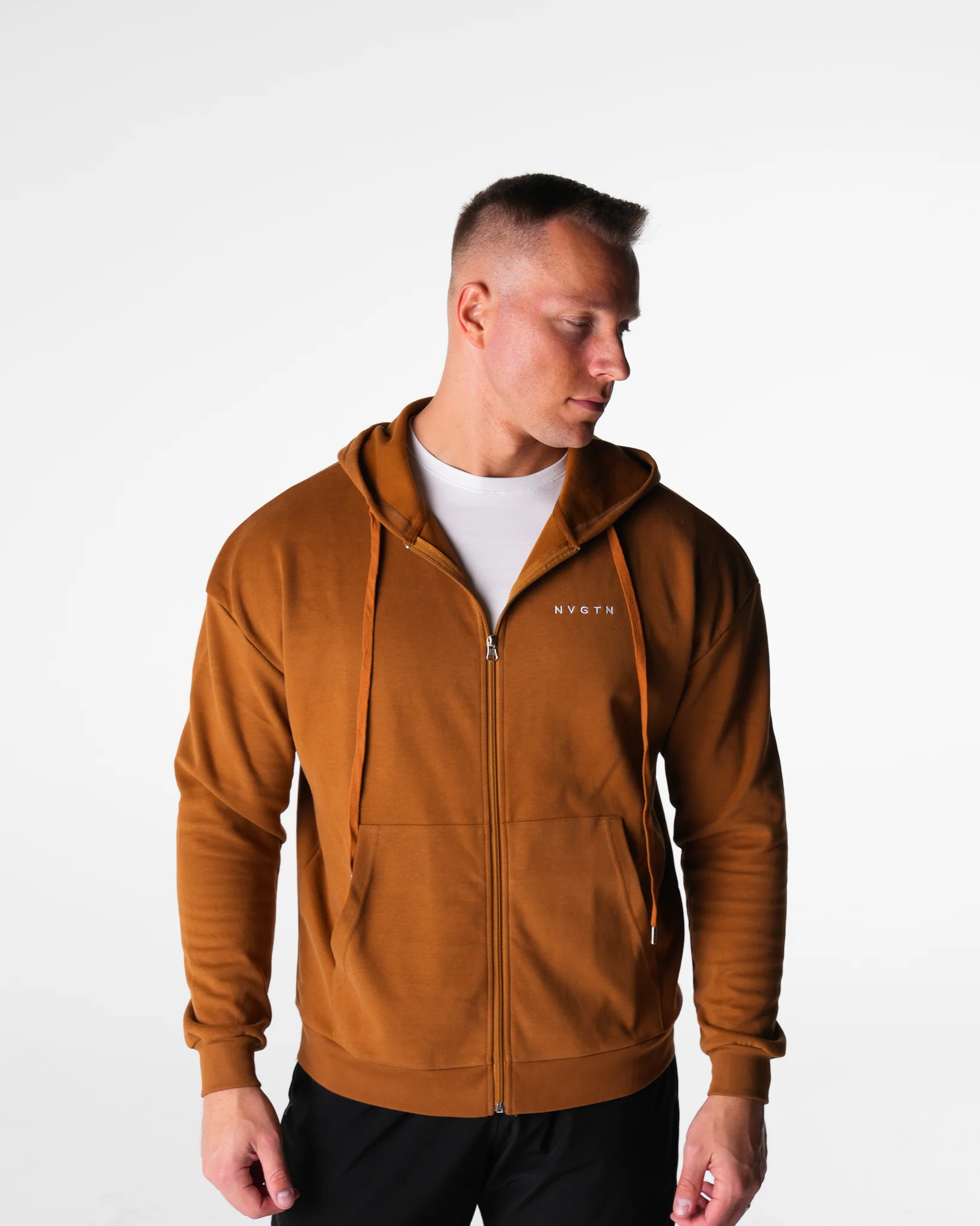 Copper Brown Elite Full Zip Hoodie - Image 4