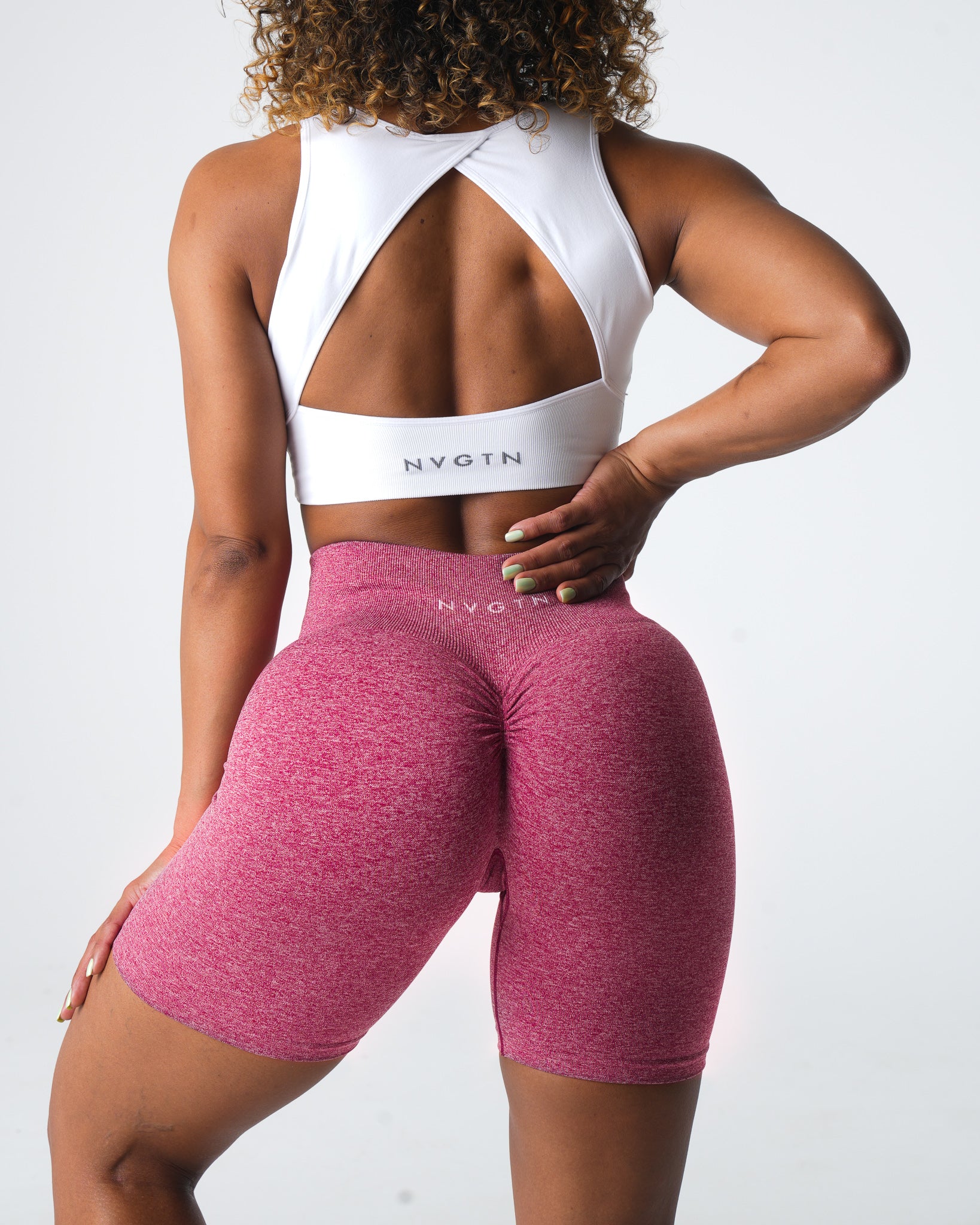 Crimson Scrunch Seamless Shorts - Image 2
