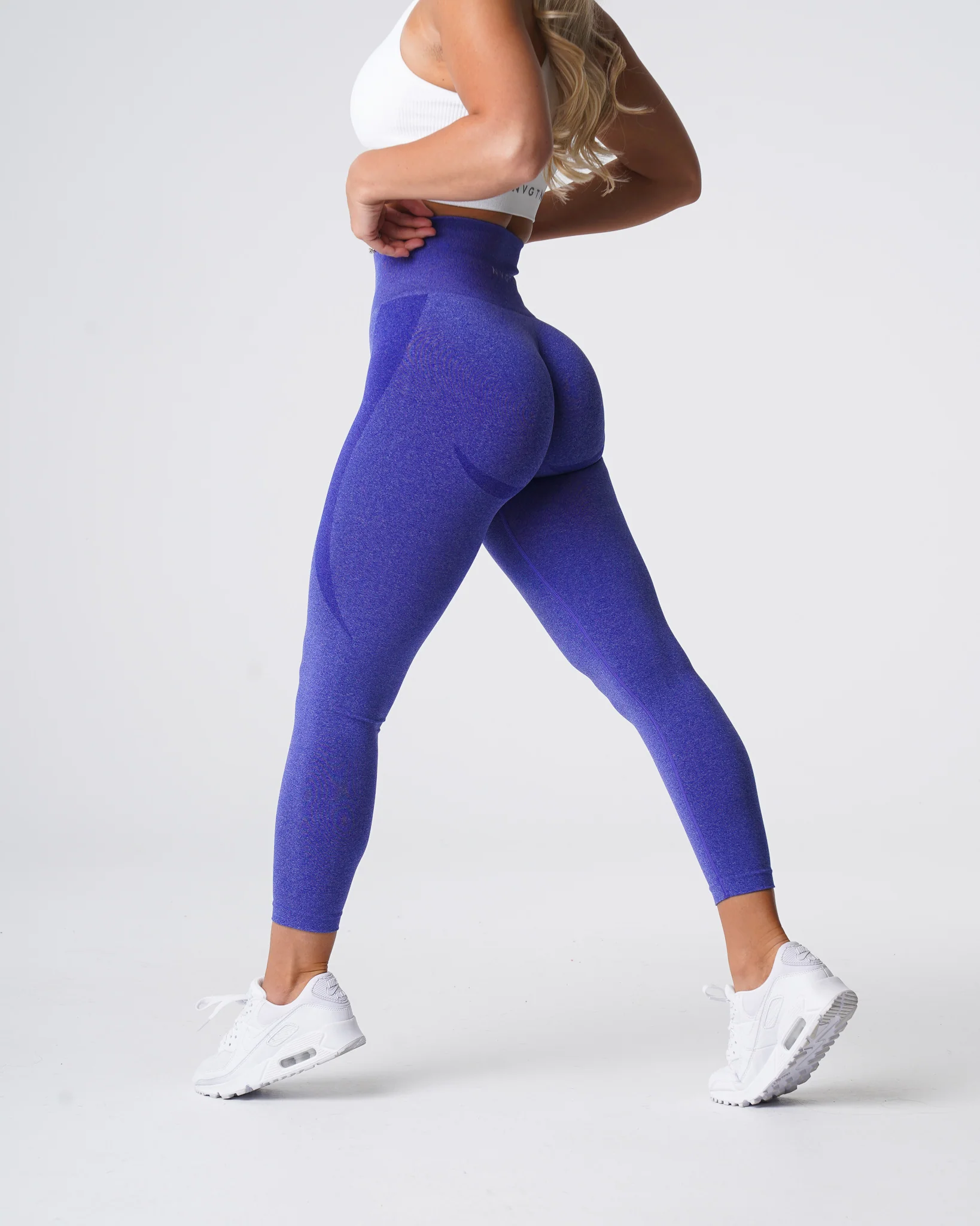 Electric Blue Contour Seamless Leggings - Image 4