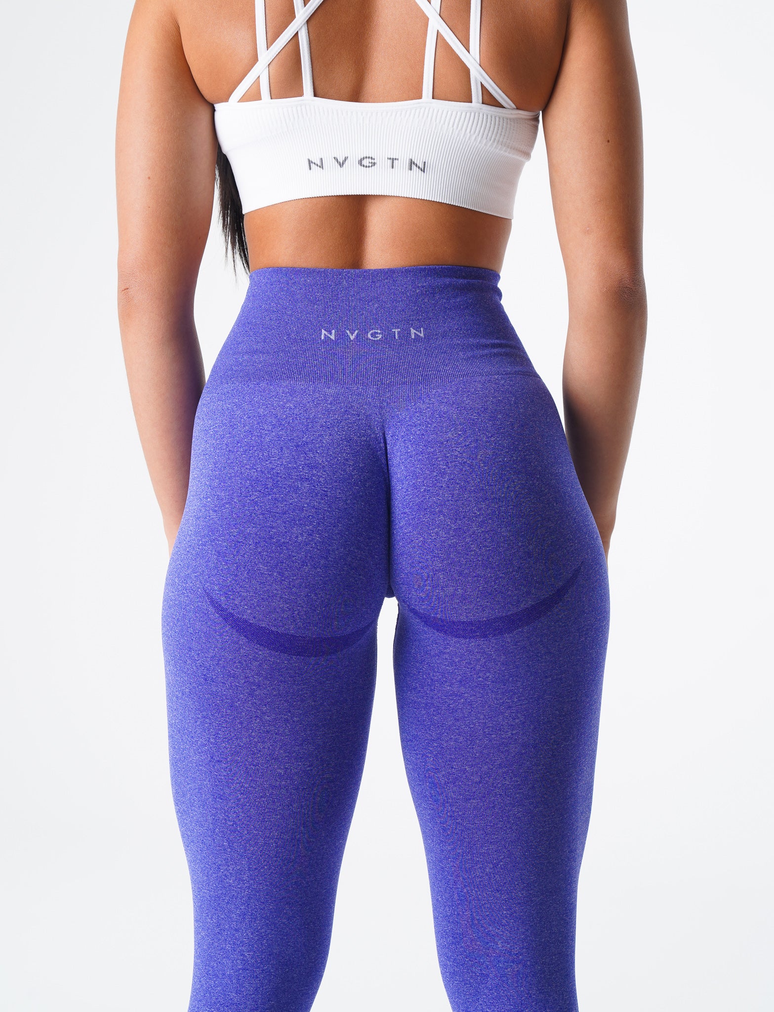 Electric Blue Curve Seamless Leggings - Image 2