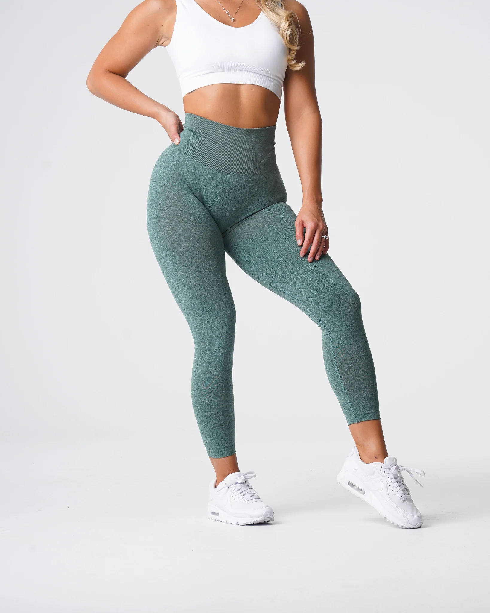 Forest Green Curve Seamless Leggings - Image 3