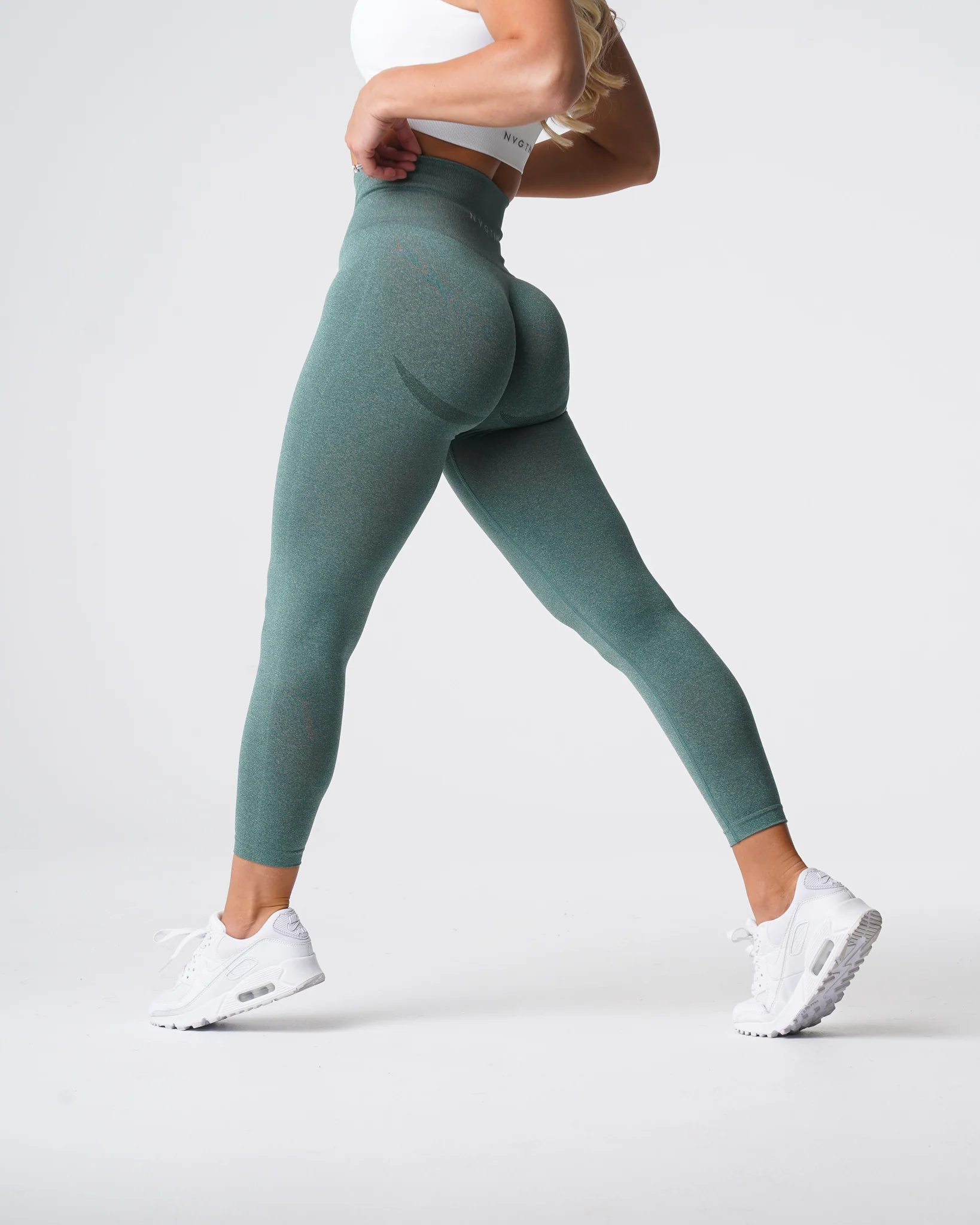Forest Green Curve Seamless Leggings - Image 4