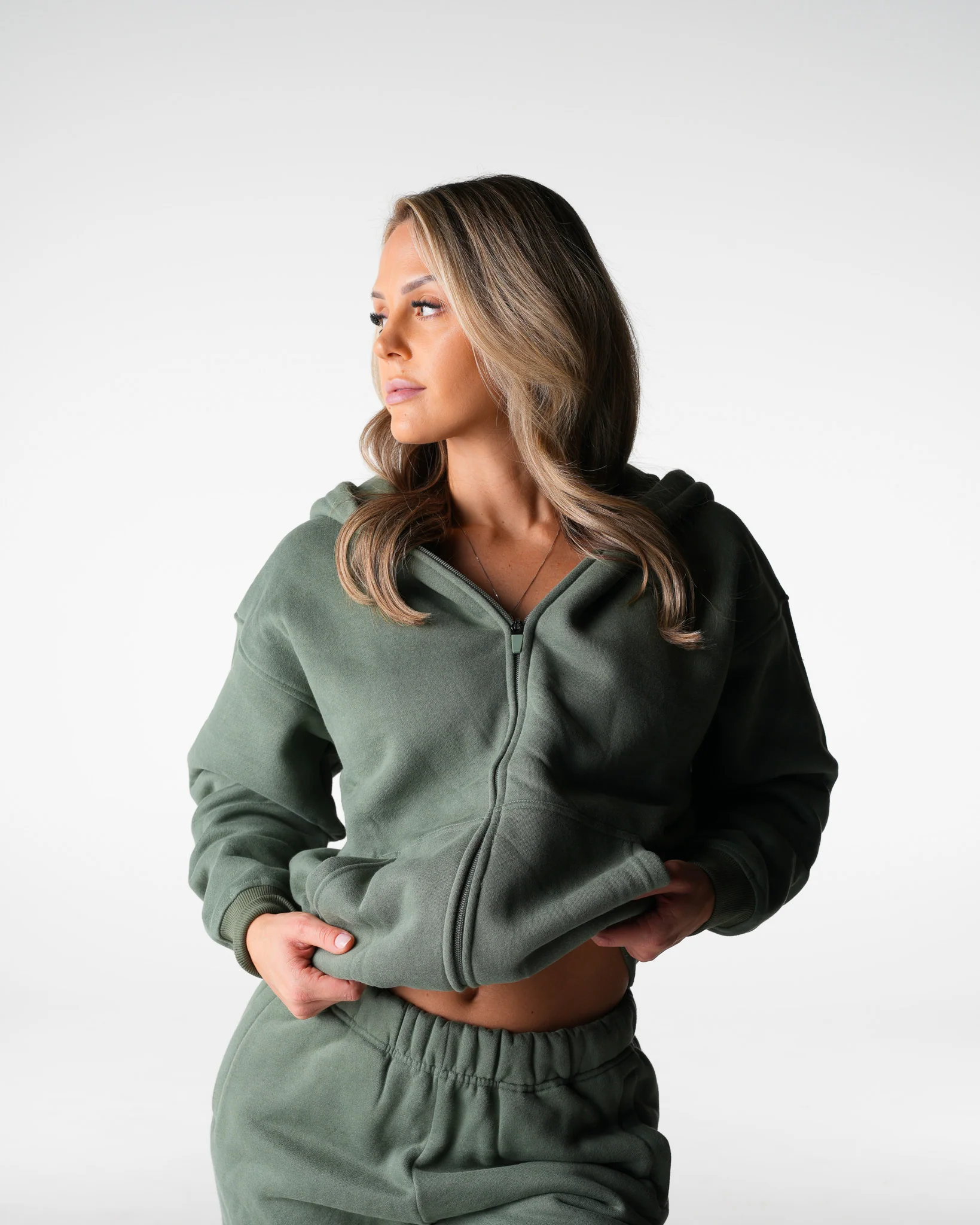 Frosted Olive Everyday Zip Up - Image 3