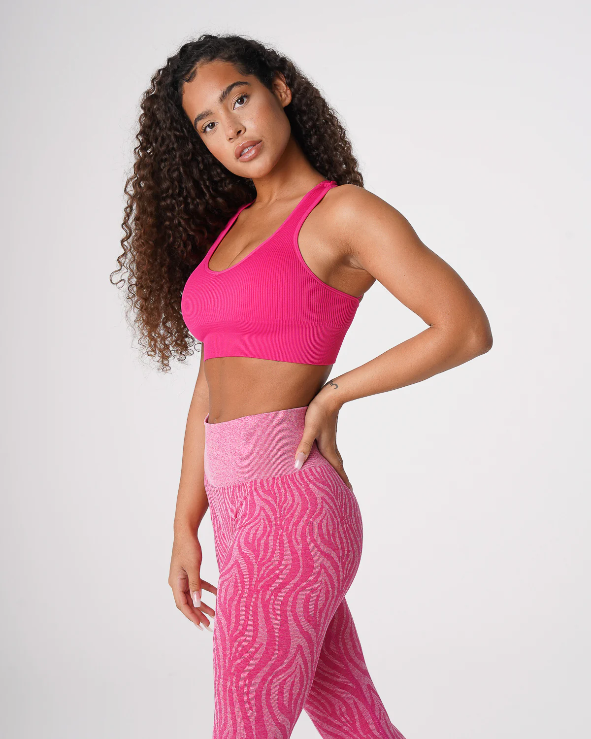 Fuchsia Galaxy Ribbed Seamless Bra - Image 3