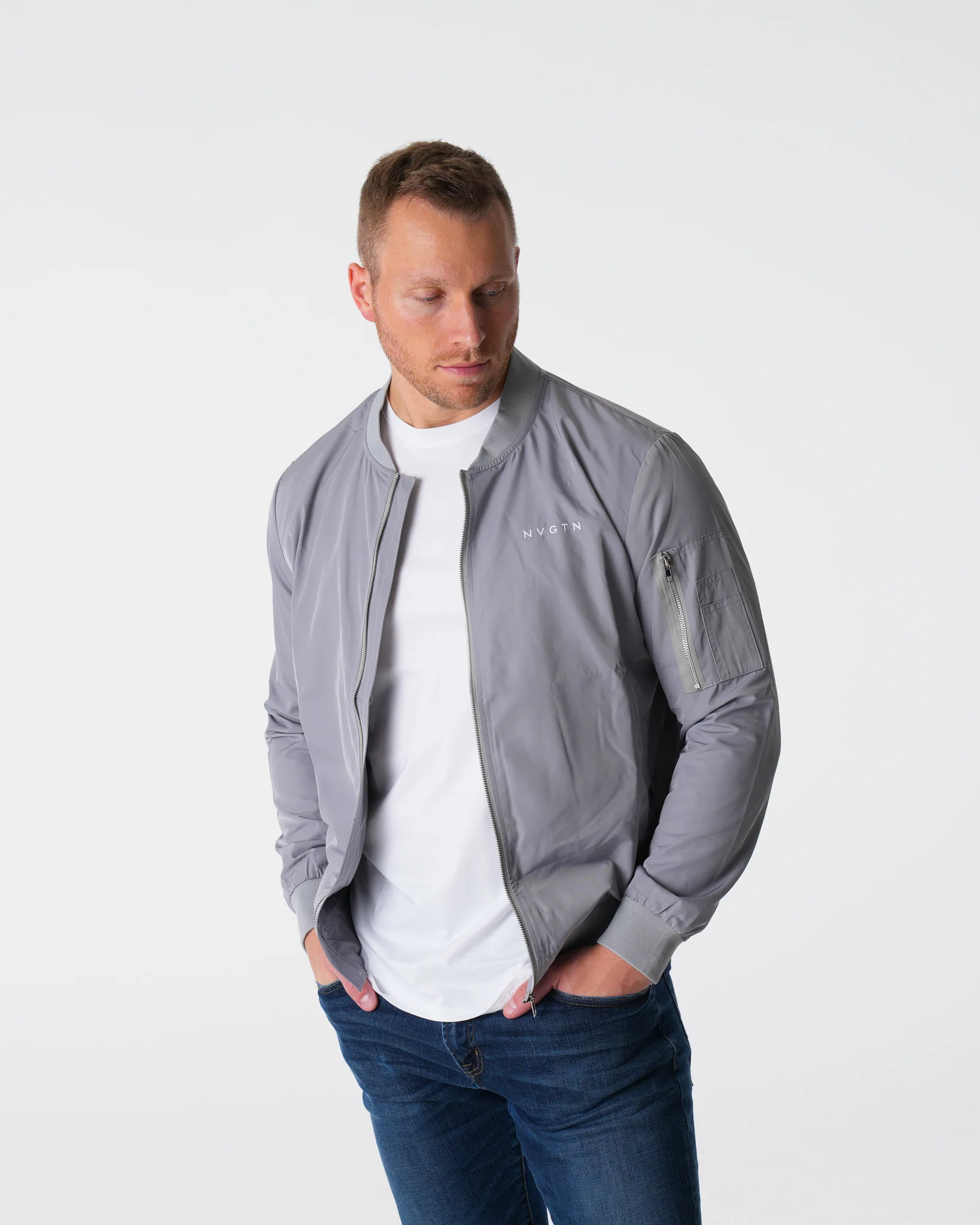 Grey Bomber Jacket - Image 2