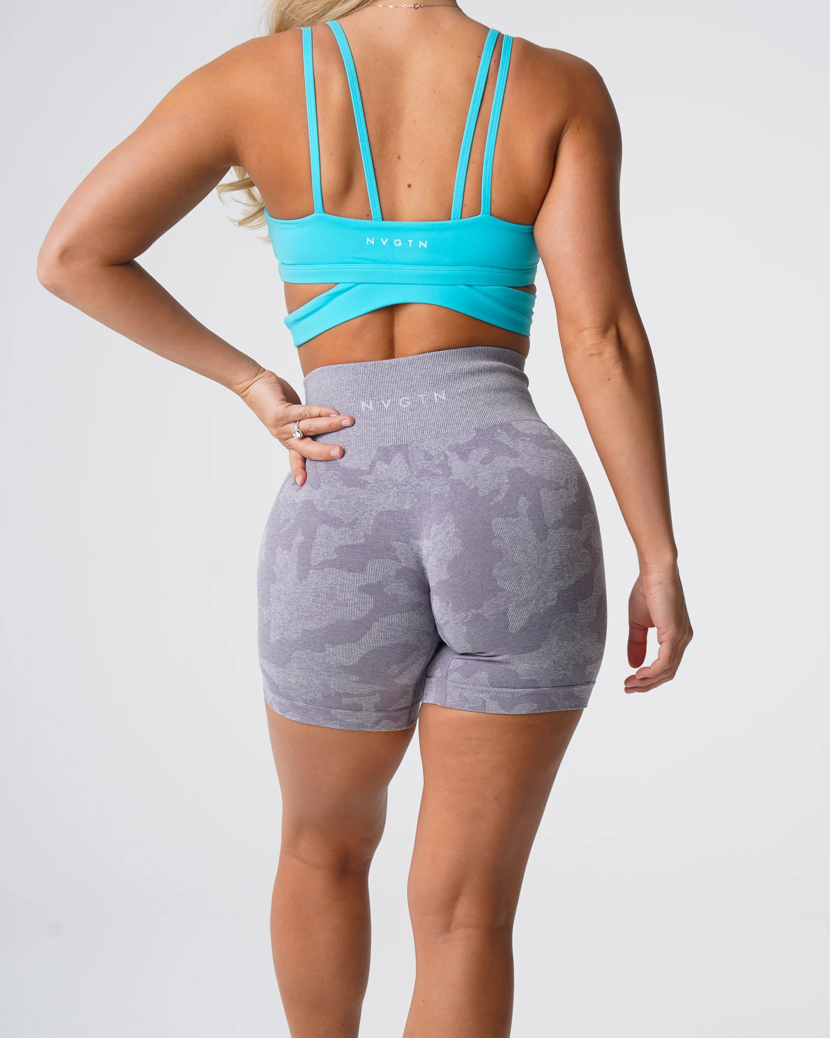 Grey Camo Seamless Shorts - Image 2