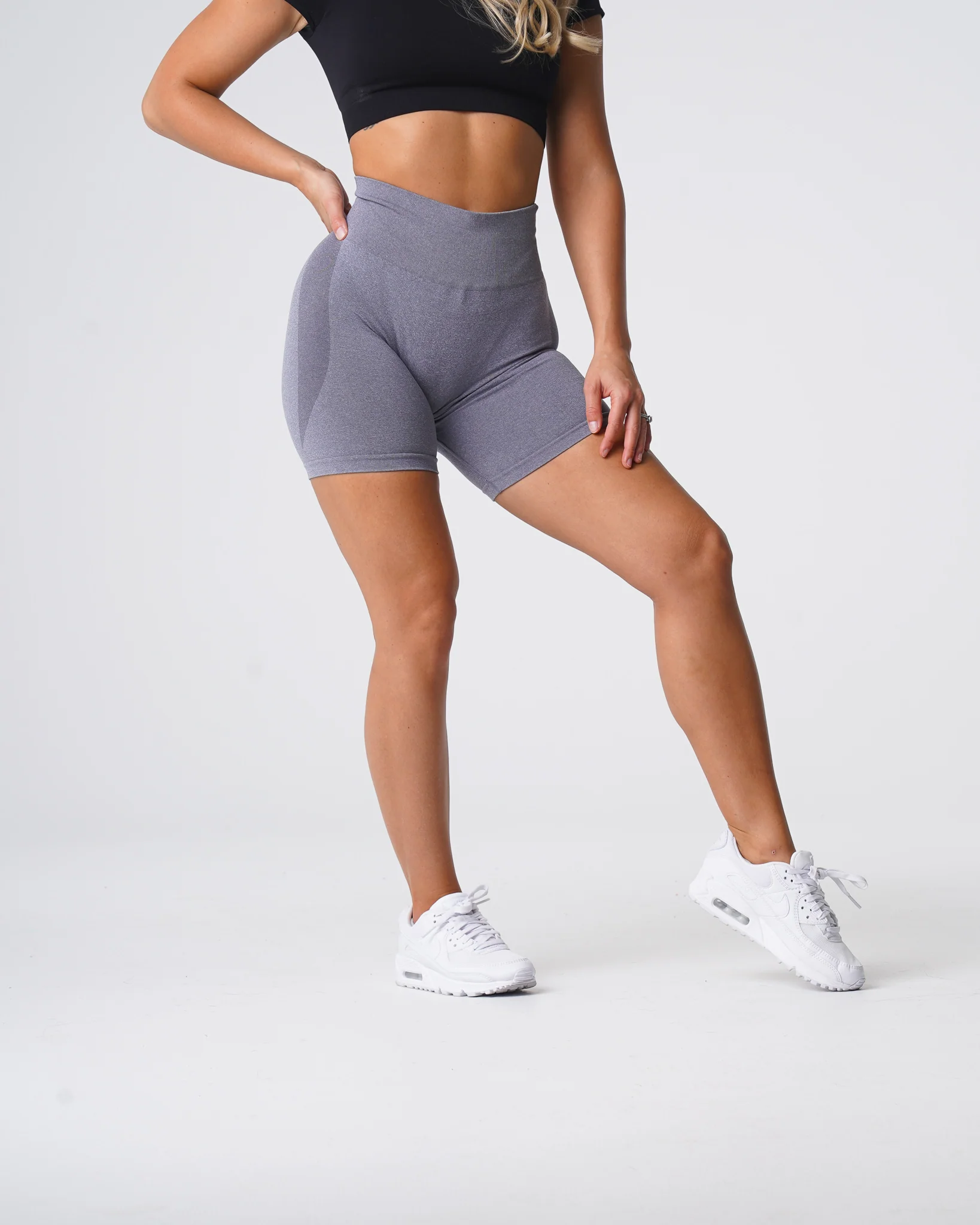 Grey Contour Seamless Shorts - Image 3