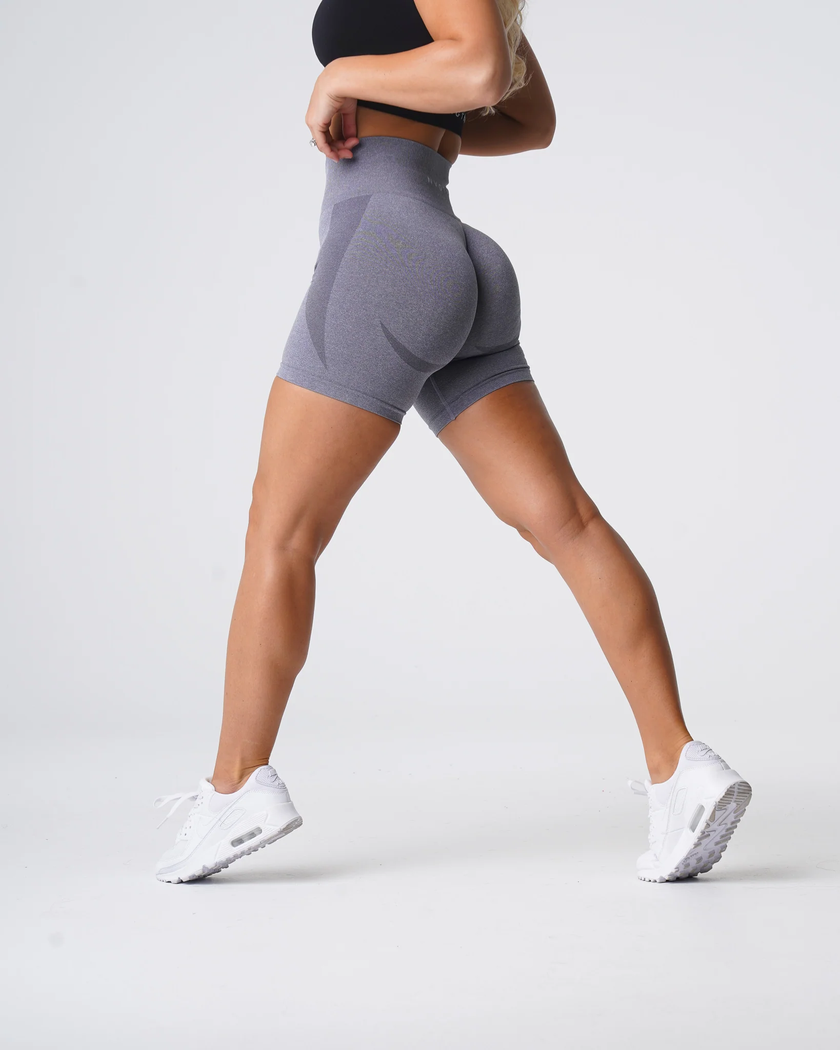 Grey Contour Seamless Shorts - Image 4