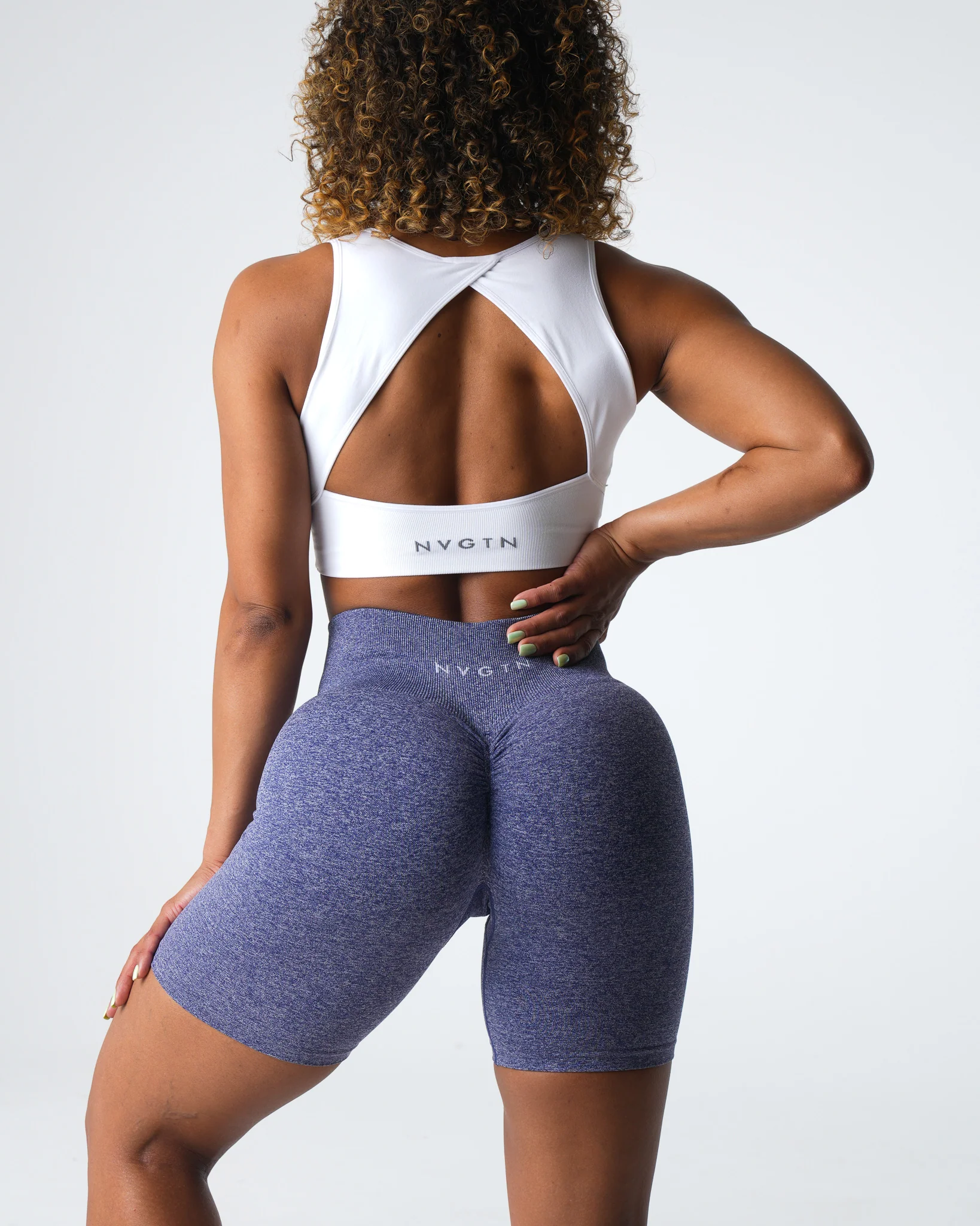 Indigo Scrunch Seamless Shorts - Image 2