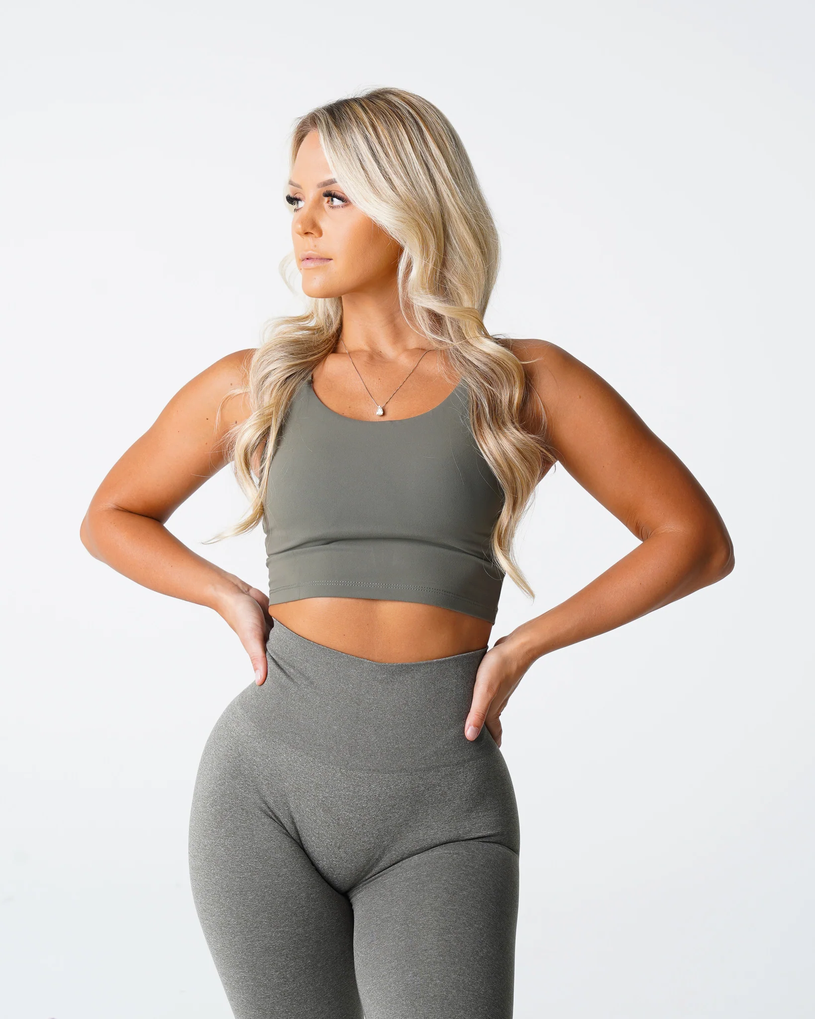 Khaki Green Poise Bra Top - Image 3