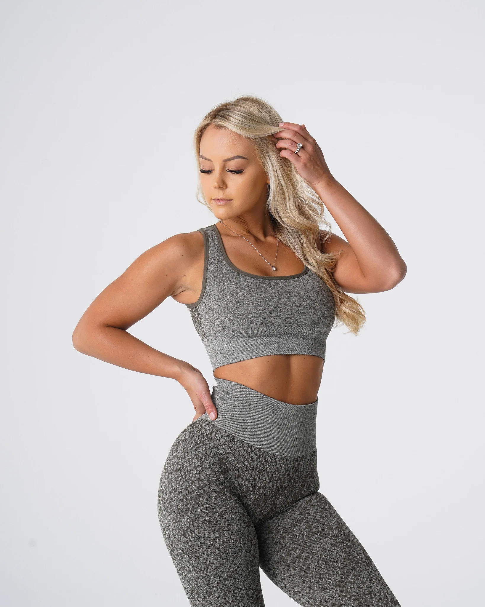 Khaki Green Snakeskin Eclipse Seamless Bra - Image 3