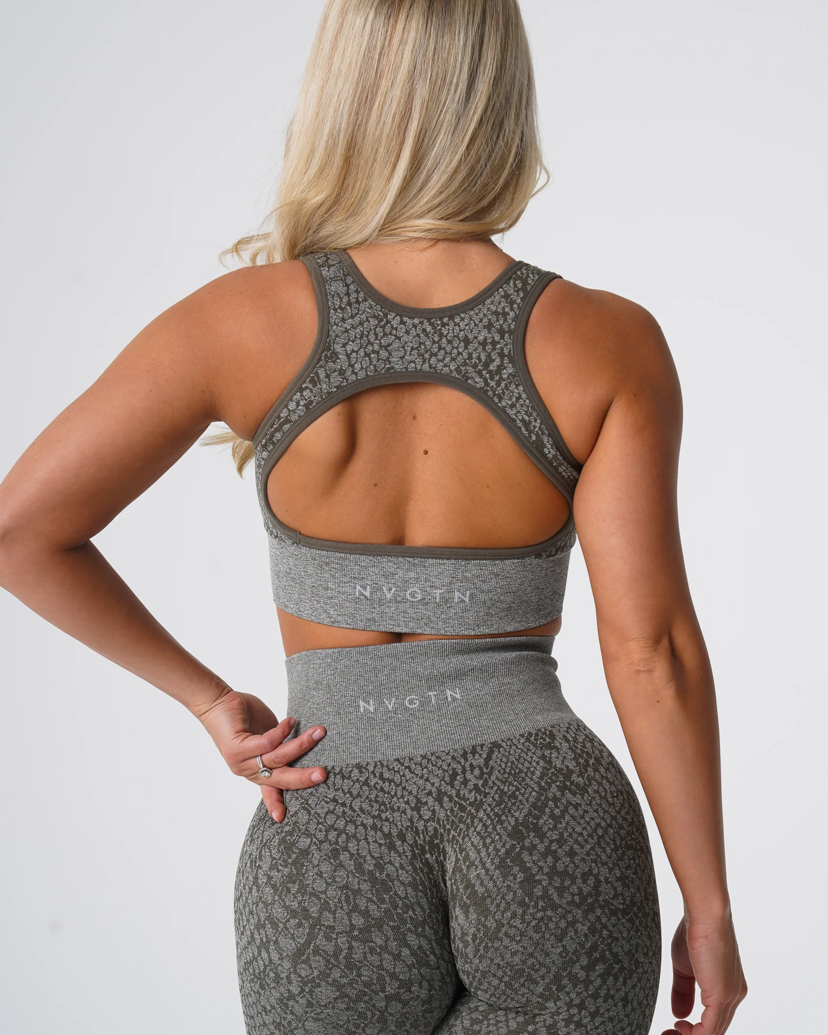 Khaki Green Snakeskin Eclipse Seamless Bra - Image 4