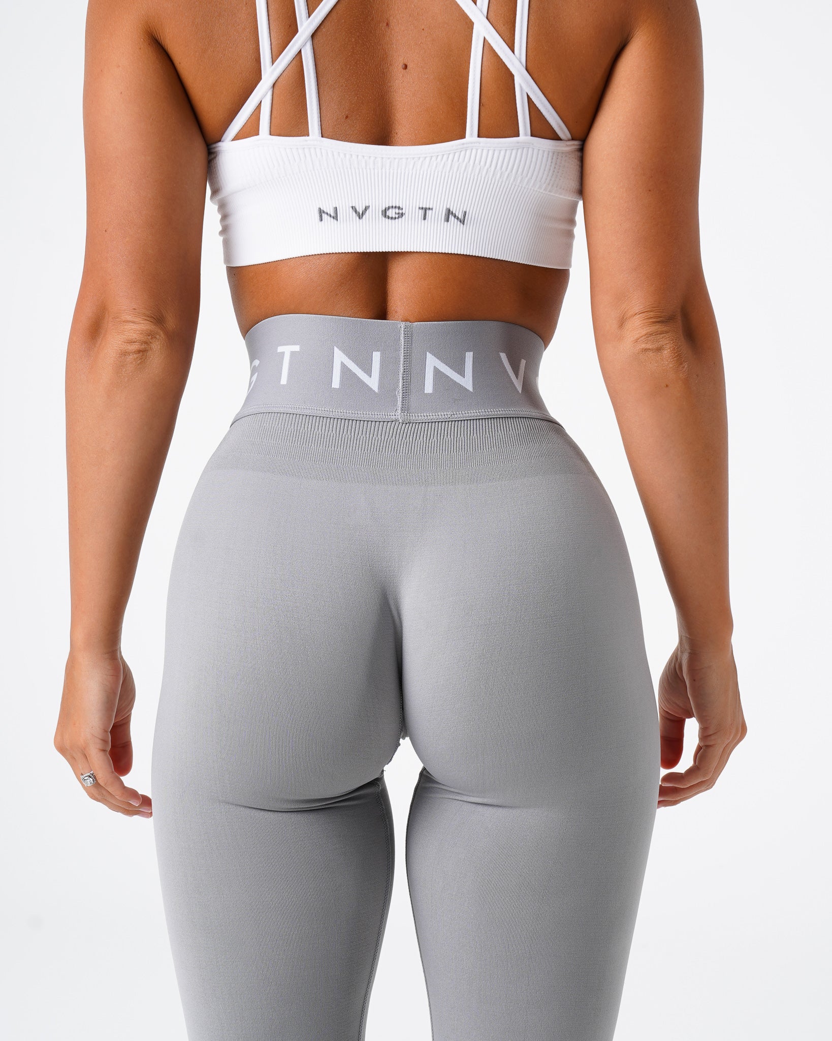 Light Grey Sport Seamless Leggings - Image 2