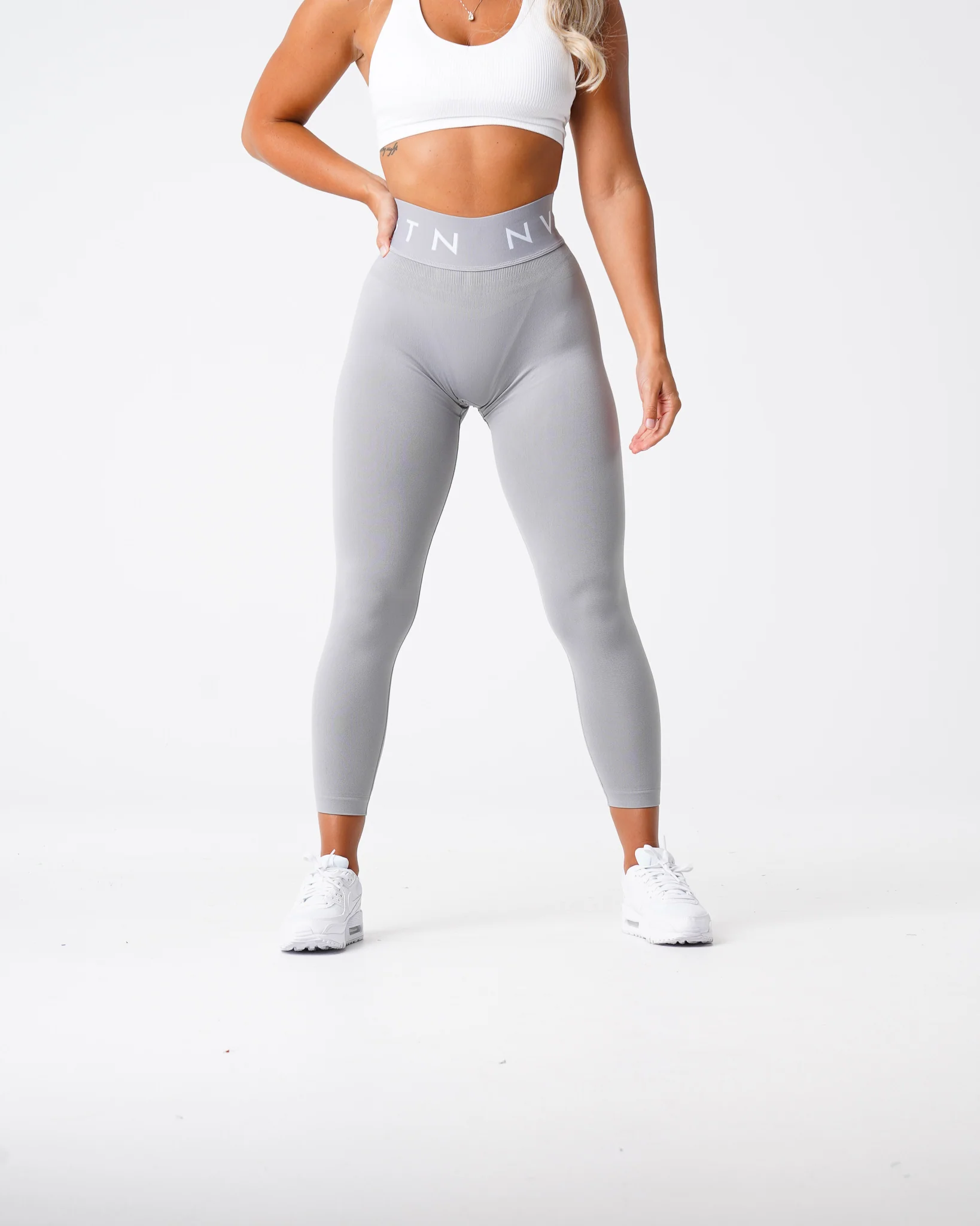 Light Grey Sport Seamless Leggings - Image 4