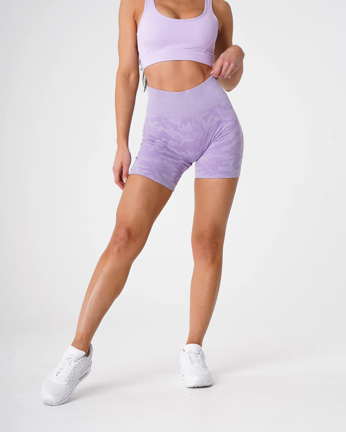 Lilac Camo Seamless Shorts - Image 2
