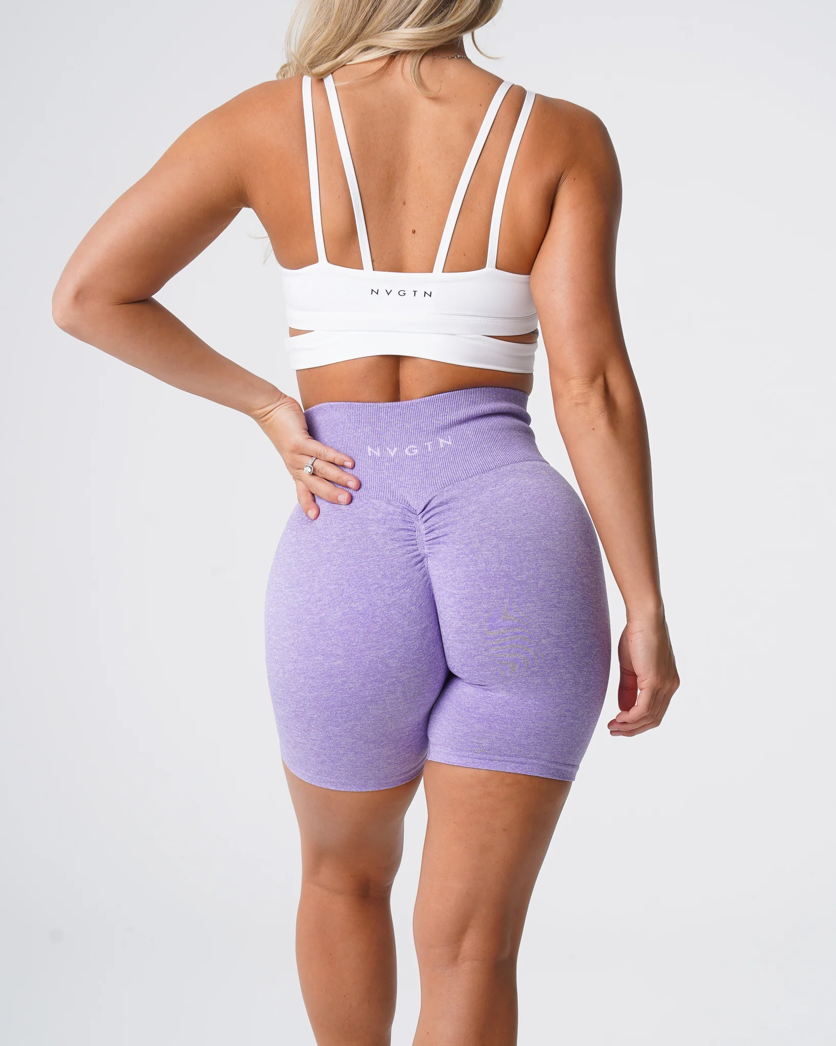 Lilac Scrunch Seamless Shorts - Image 2