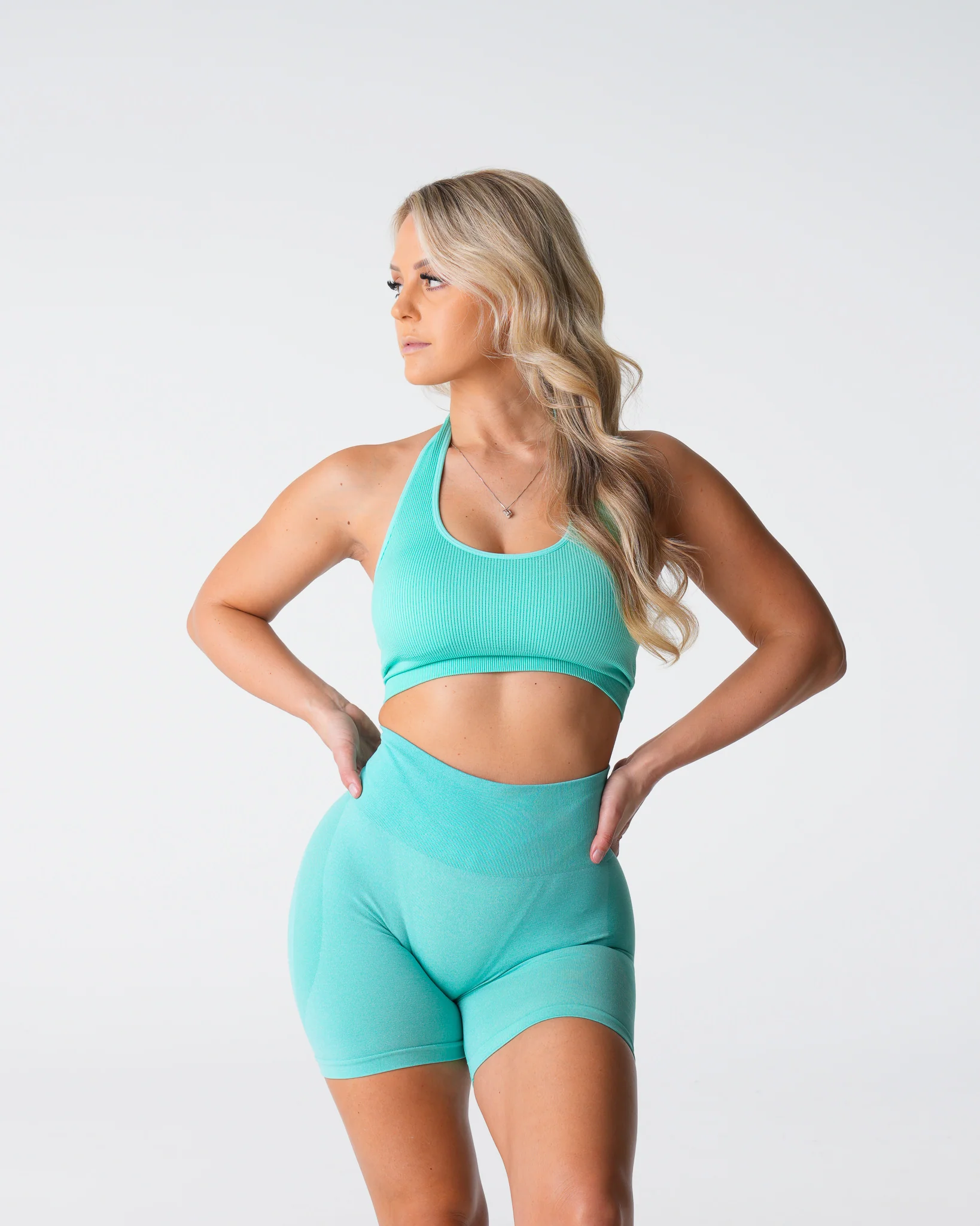Mint Limitless Ribbed Seamless Halter Bra - Image 3