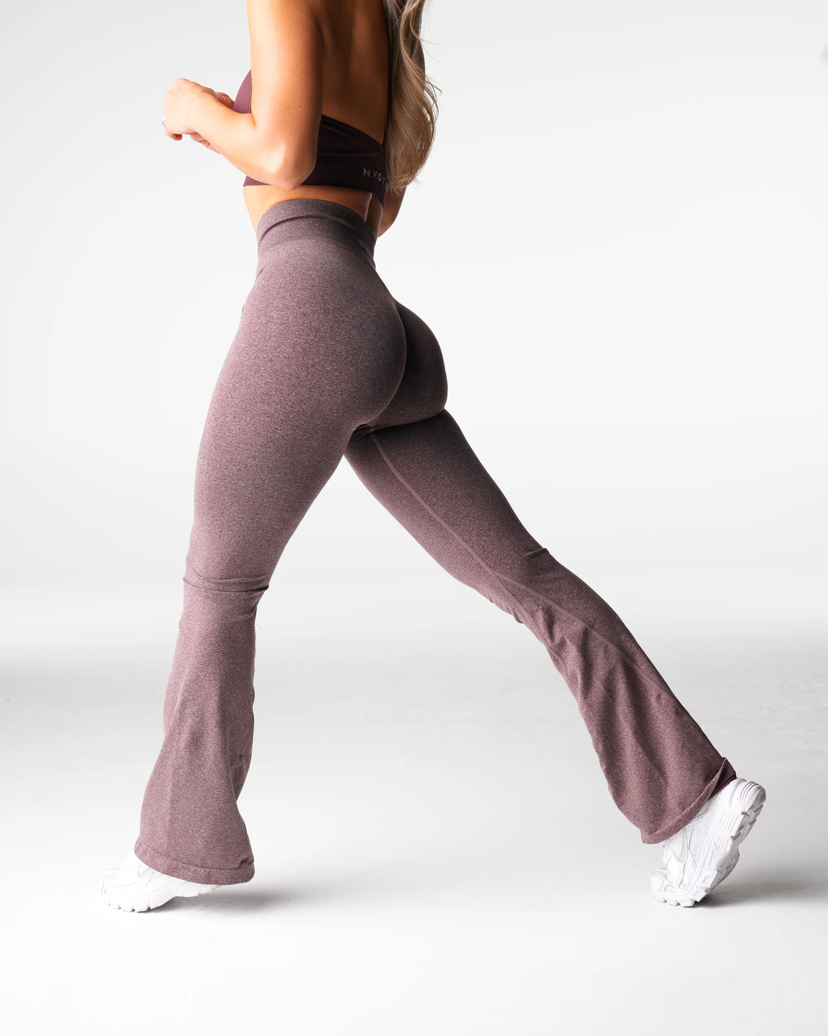 Mulberry Brown Iconic Seamless Flare Leggings - Image 3