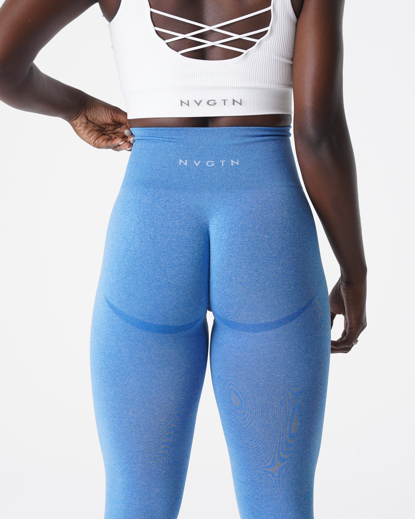 Ocean Blue Curve Seamless Leggings - Image 2
