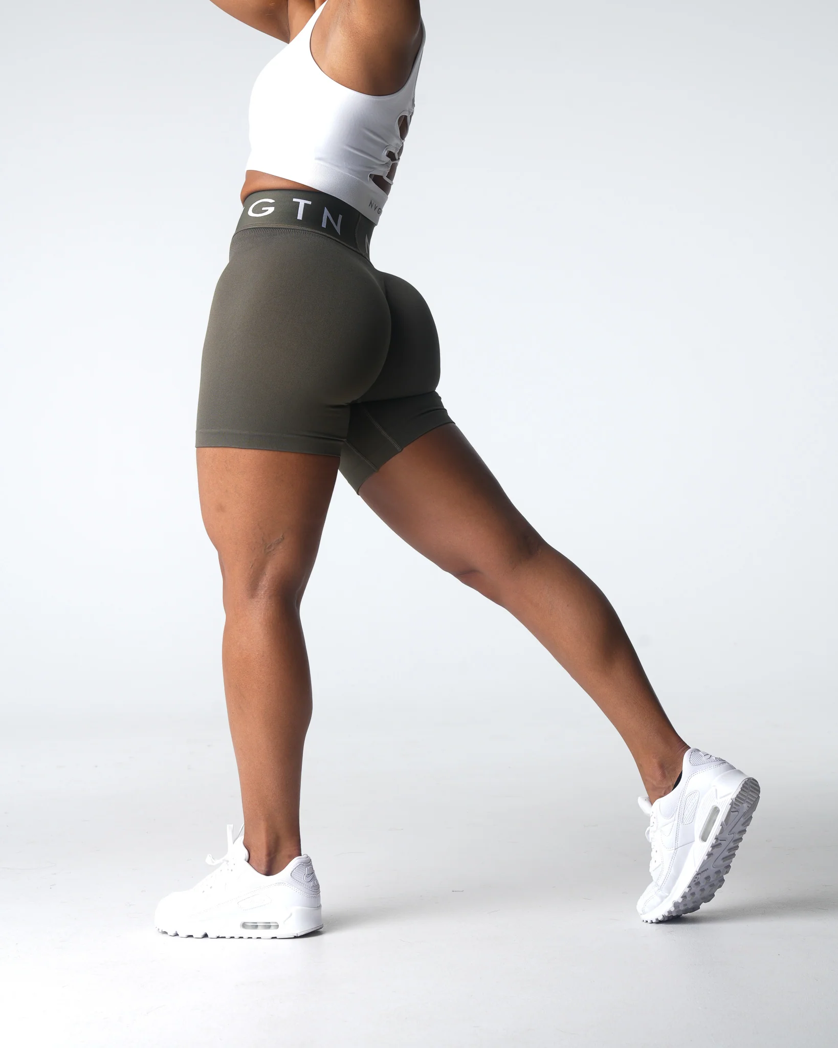 Olive Sport Seamless Shorts - Image 2
