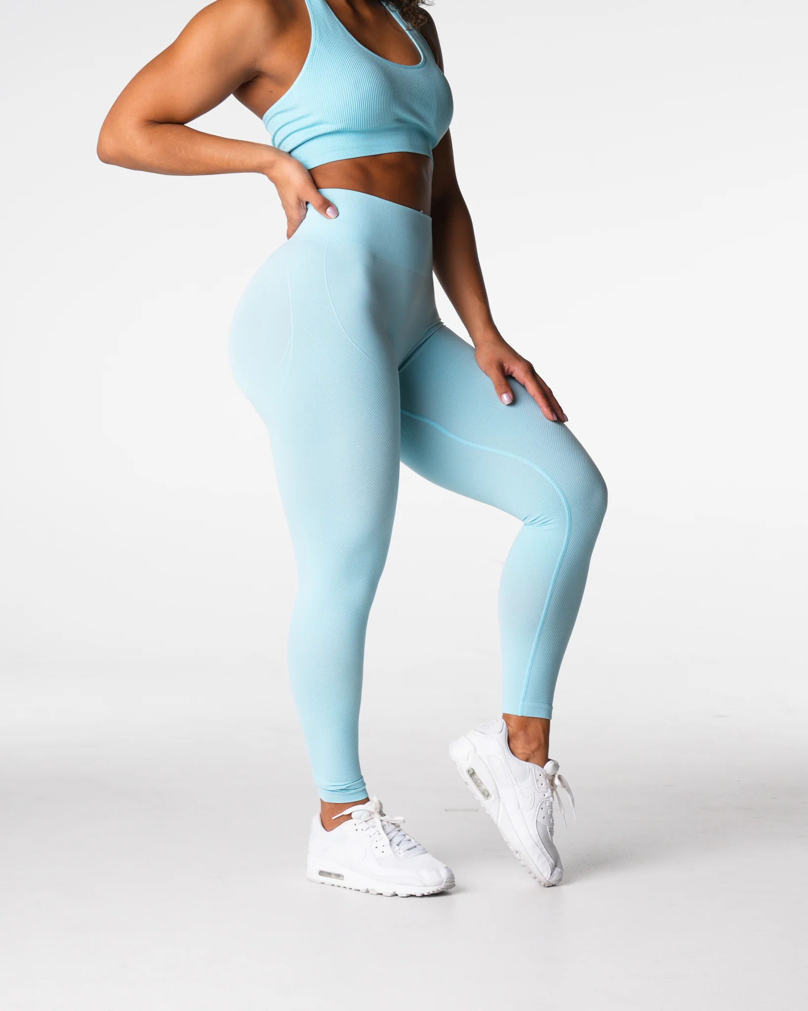 Pastel Blue Lift Seamless Leggings - Image 3