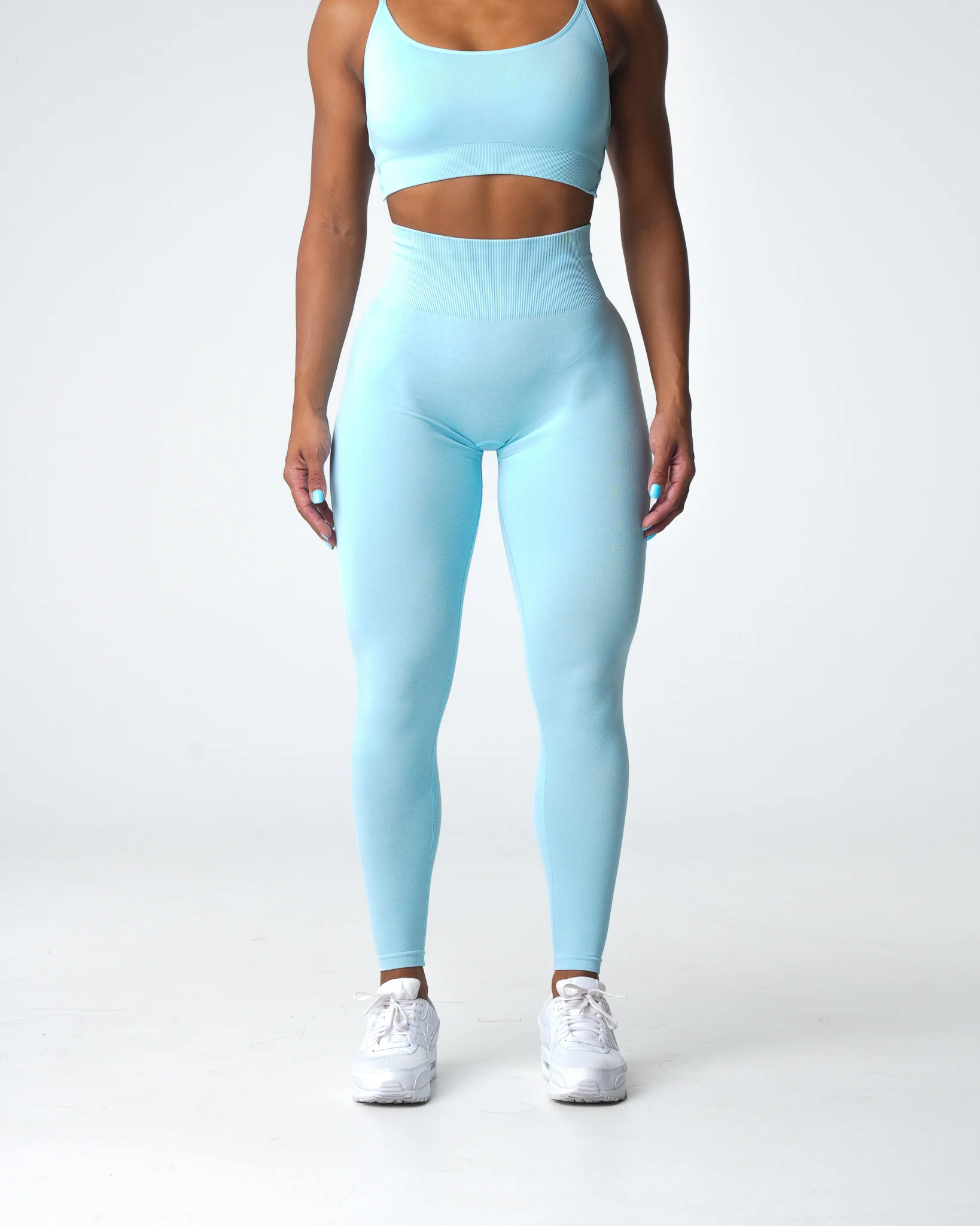 Pastel Blue Scrunch Seamless Leggings - Image 3